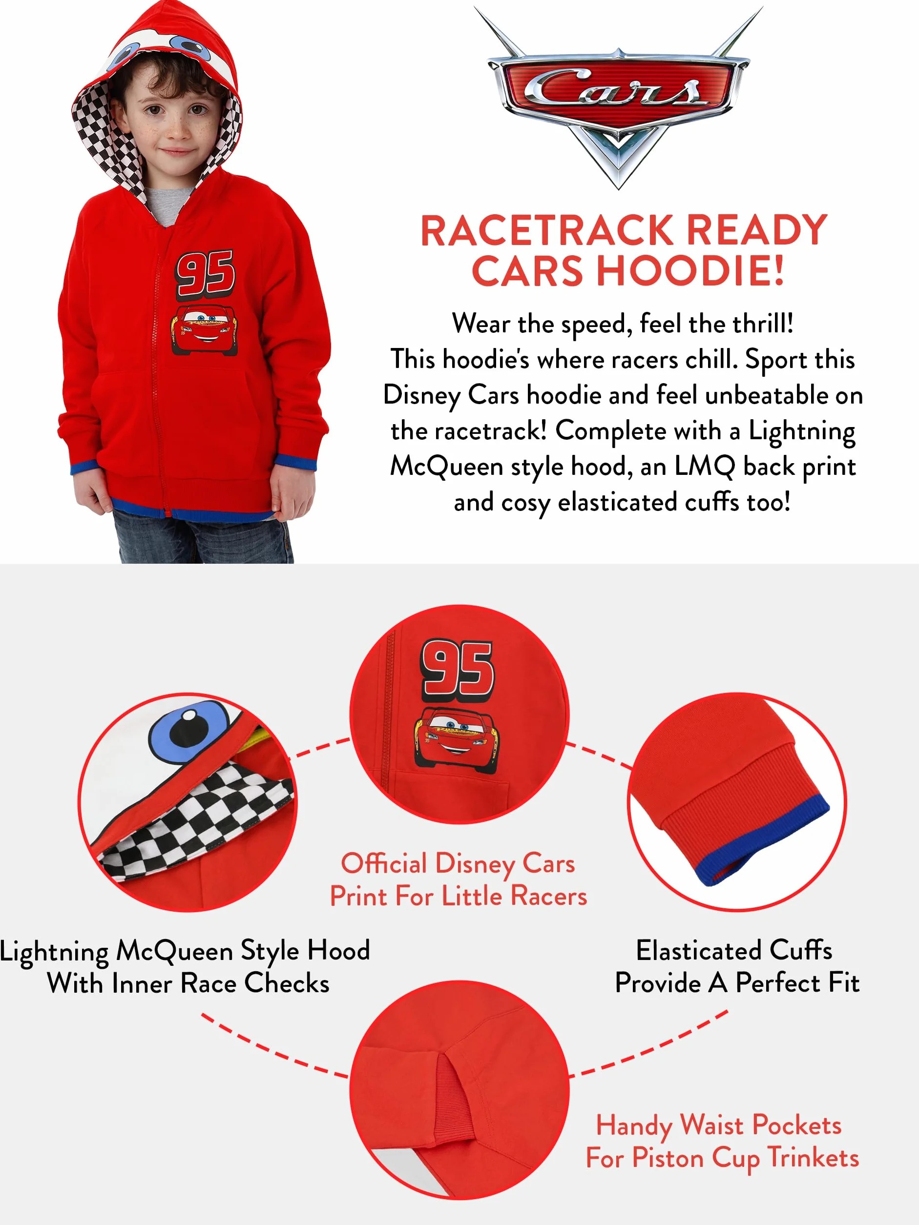 Disney Felpa Lightning McQueen | Maglietta Cars | Felpa Bambini