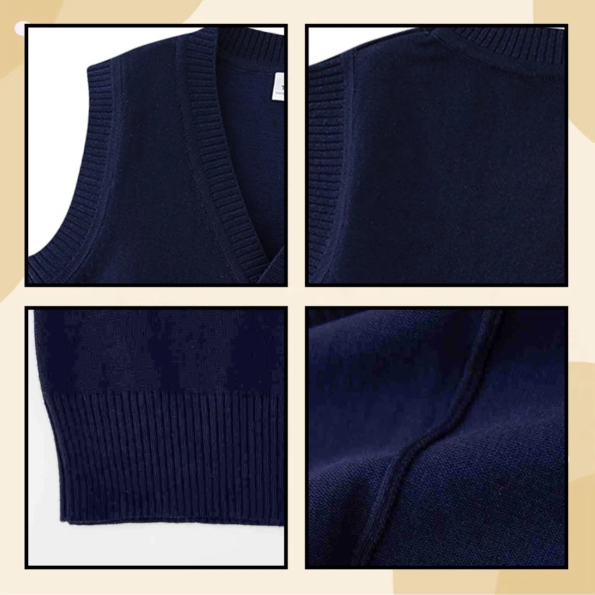 Yanmucy Gilet lavorato a maglia con scollo a V, senza maniche, per uniforme scolastica, per bambini dai 5 ai 14 anni