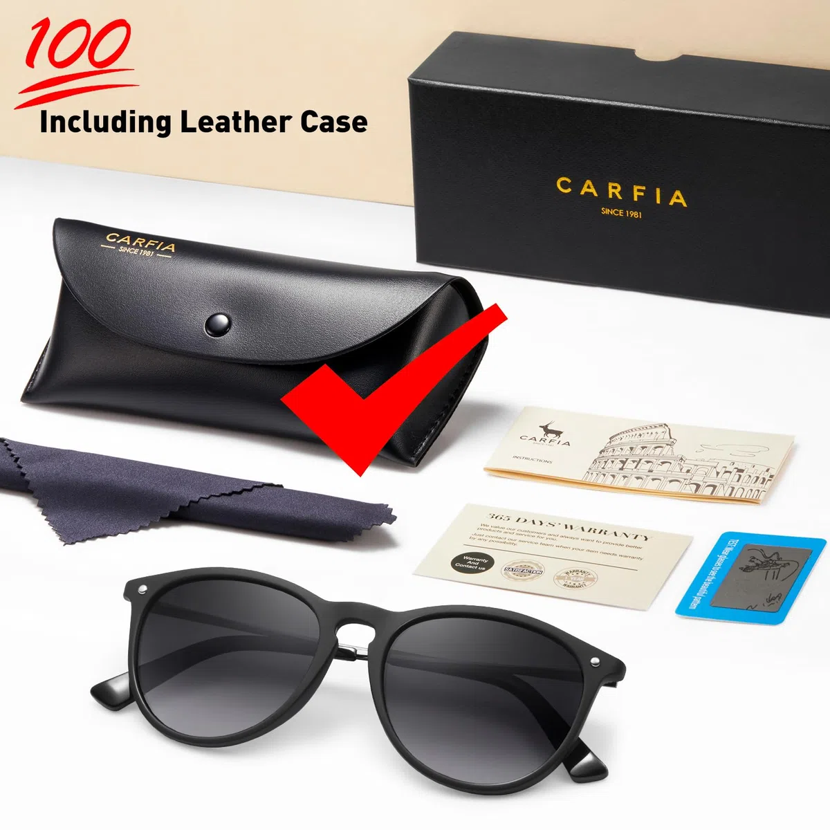 Carfia Retro Polarizzati Occhiali da Sole Donna Uomo UV400 Protezione