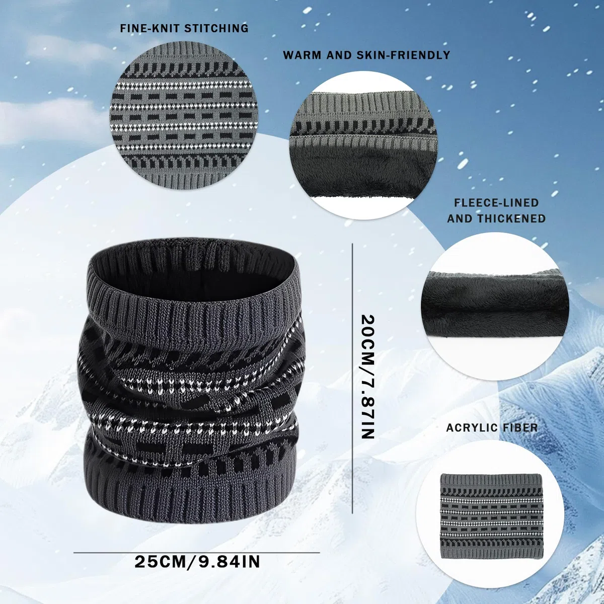 Cappello Sciarpa e Guanti Set Guanti da Uomo Touch Screen Berretto Foderato in Pile Elasticizzato Cappello Sciarpa Inverno Termico 3 PZ Set Regalo per Uomo