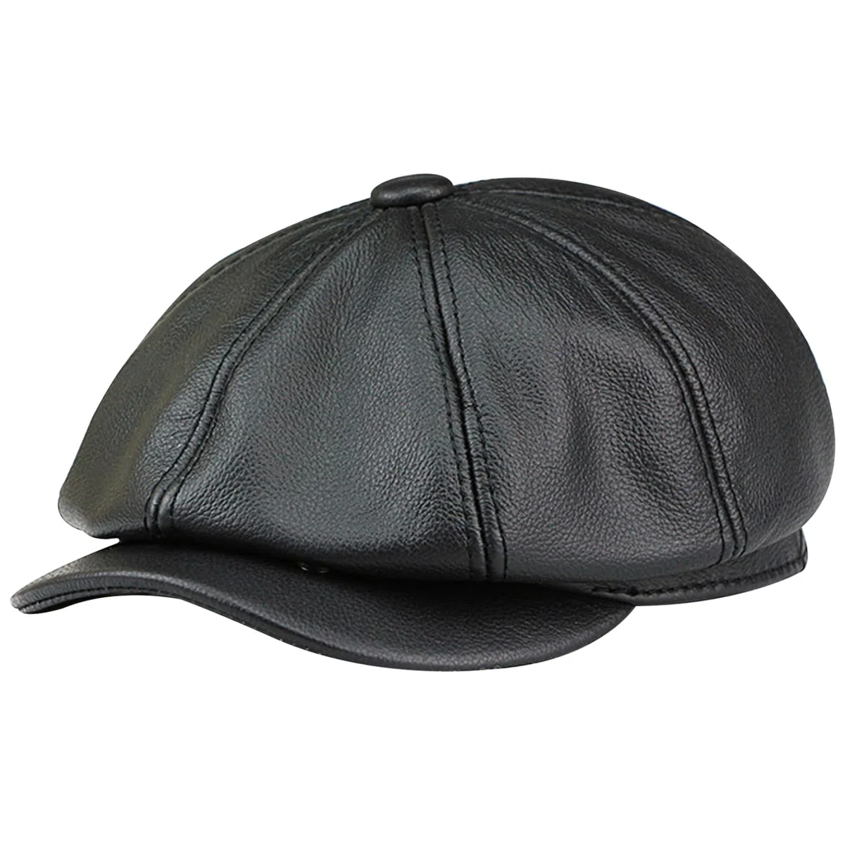 Cappello da giornalista, berretti da giornale maschile in pelle di cowhide, berretto piatto nero, cappello da berretto da 8 pannelli, cappello da golf tappeto da giornale cappelli da giornalista per