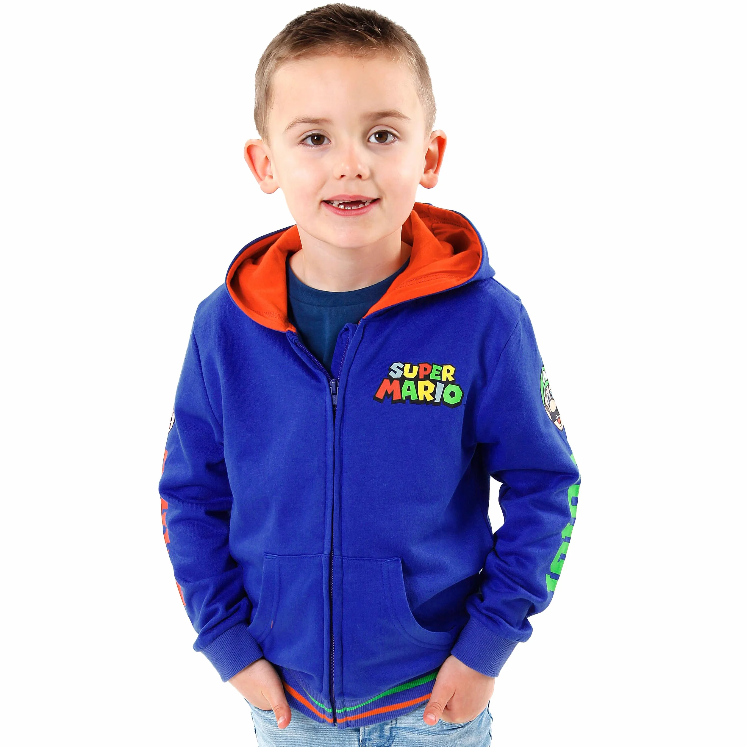 Super Mario Felpa Bambino | Luigi Felpe con Zip | Felpa con Cappuccio Gamer per Bambini