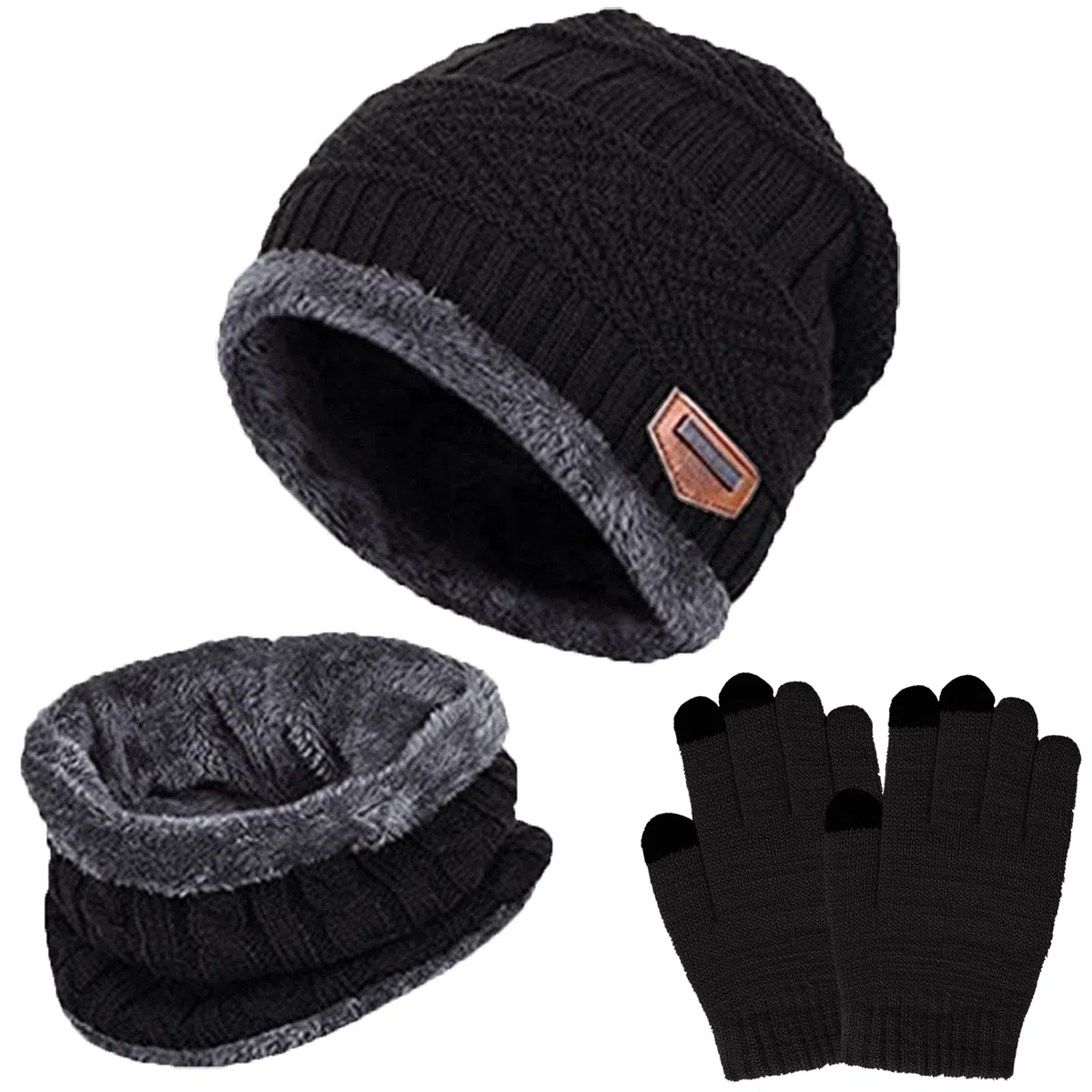 Cappello Bambini Invernale Berretto Guanti Sciarpa Bambino Scaldacollo Termico Cappello a Maglia Beanie Foderato in Pile Guanti Touchscreen per Ragazzi Ragazze 5-10 Anni