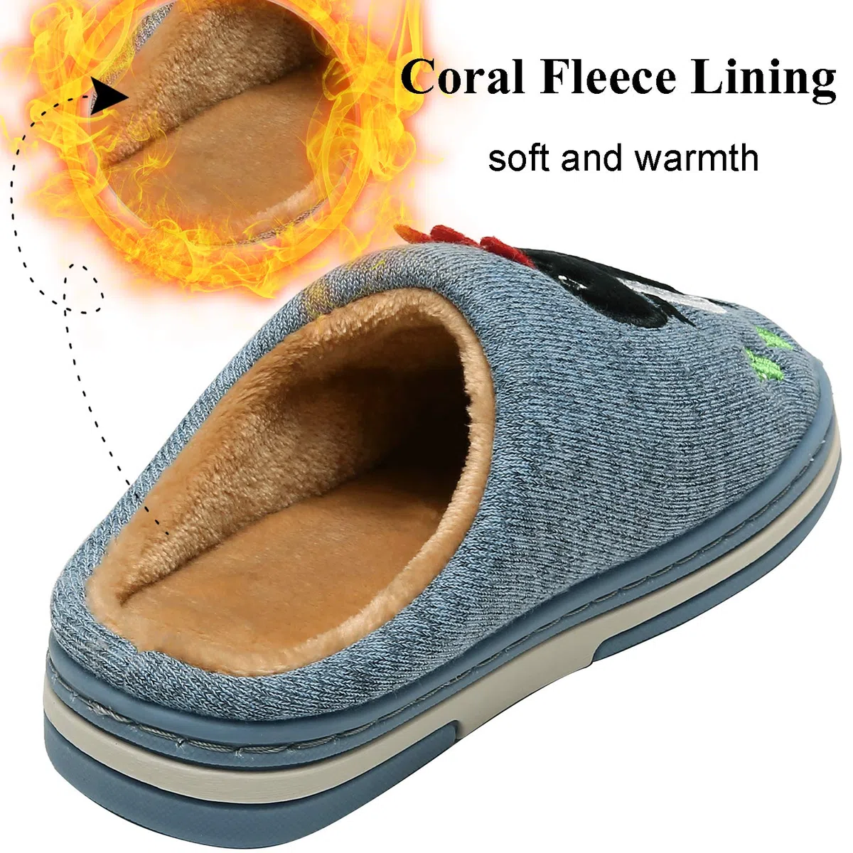 INMINPIN Inverno Pantofole da Casa Bambini Caldo Peluche Pantofola da Invernali Carino Dinosauro Comode Ciabatte Interne di Cotone per Ragazze Ragazzi