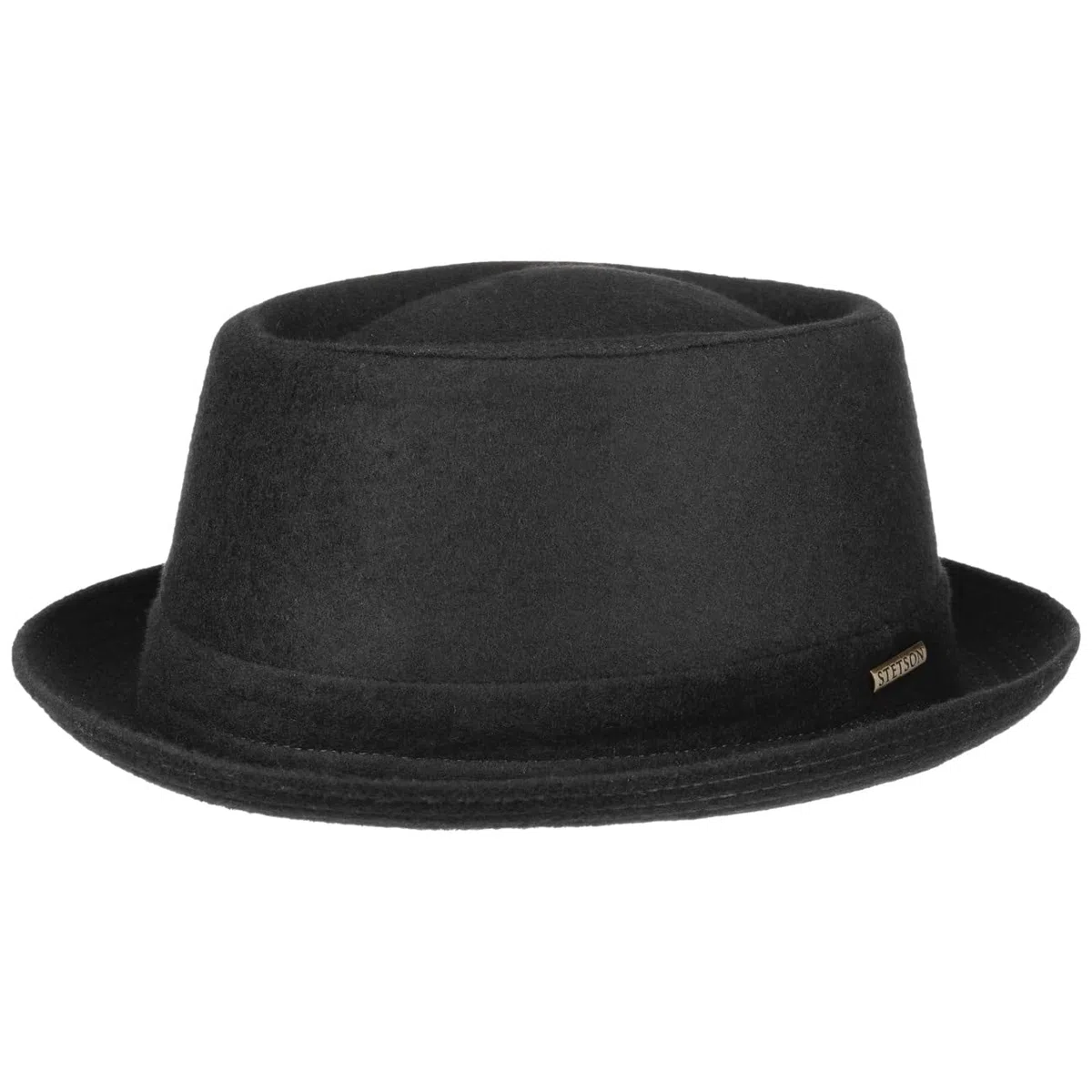 Stetson Wool Pork Pie Unisex Cappello in Feltro di Lana Made in Italy Uomo Lana Vergine Fodera in Cotone Autunno/Inverno