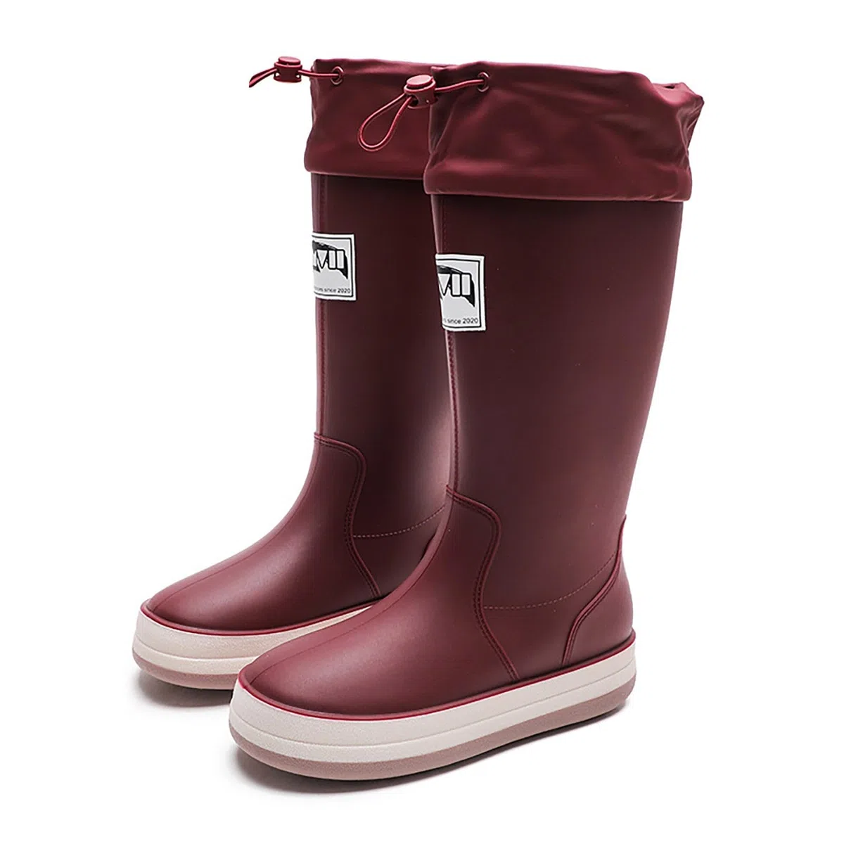 FNKDOR Stivali di gomma unisex da uomo e donna, impermeabili, antiscivolo, a mezza altezza, con cordoncino in nylon