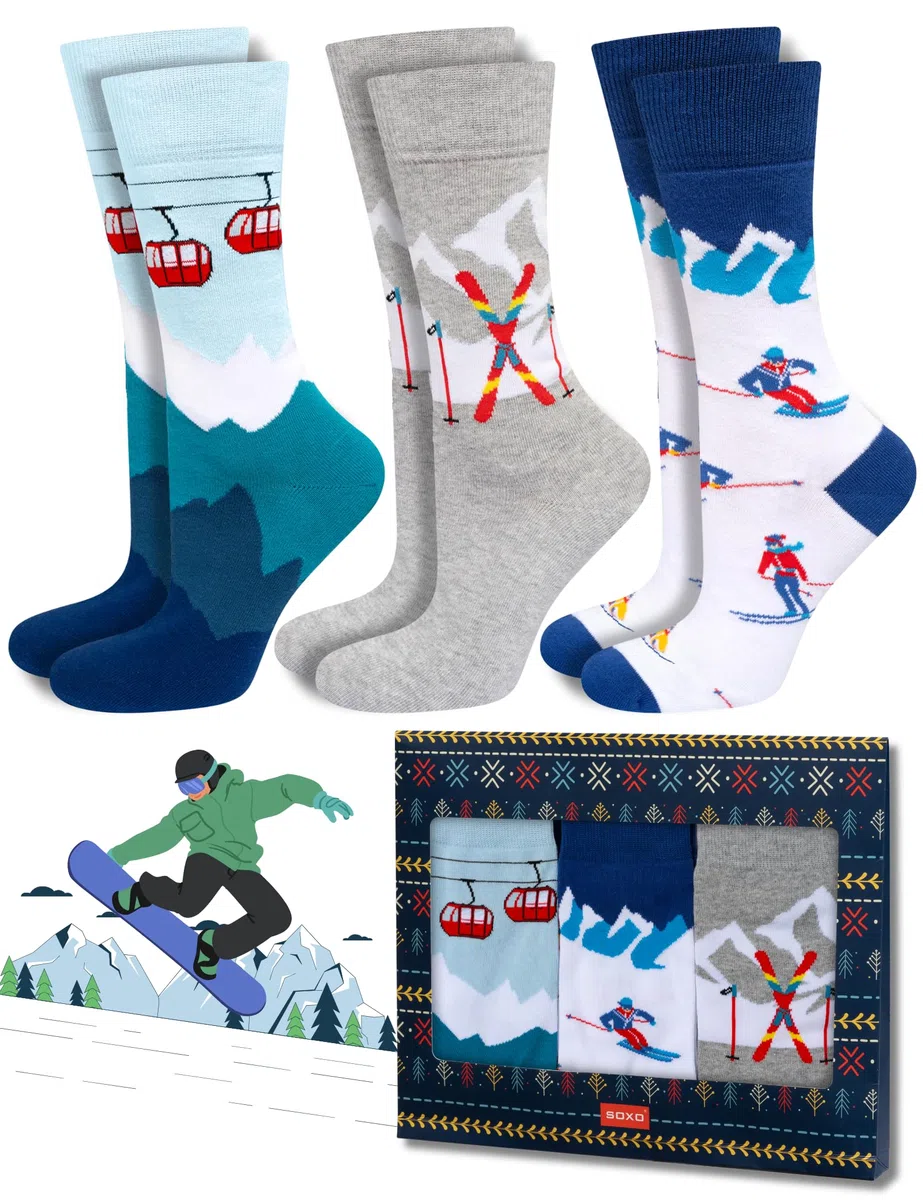 soxo Invernali Calzini Da Sci Donna Cotone Idee Regalo Uomo Caldi Calze Regali Divertenti 2 Taglie 3-5 Paia