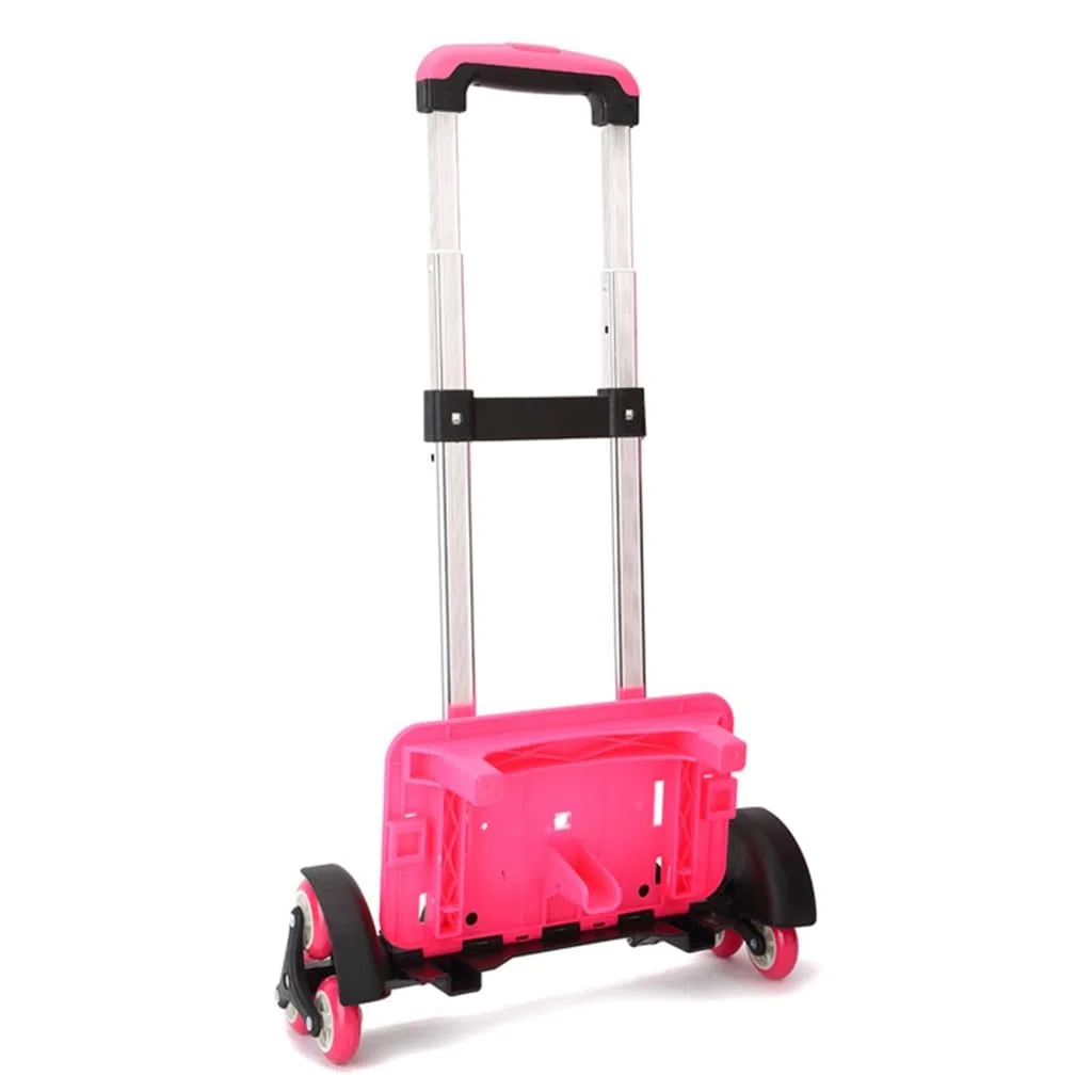 Carrello per Zaino Pieghevole Carrello su 6 Ruote Carrello a Mano per Borsa da Scuola