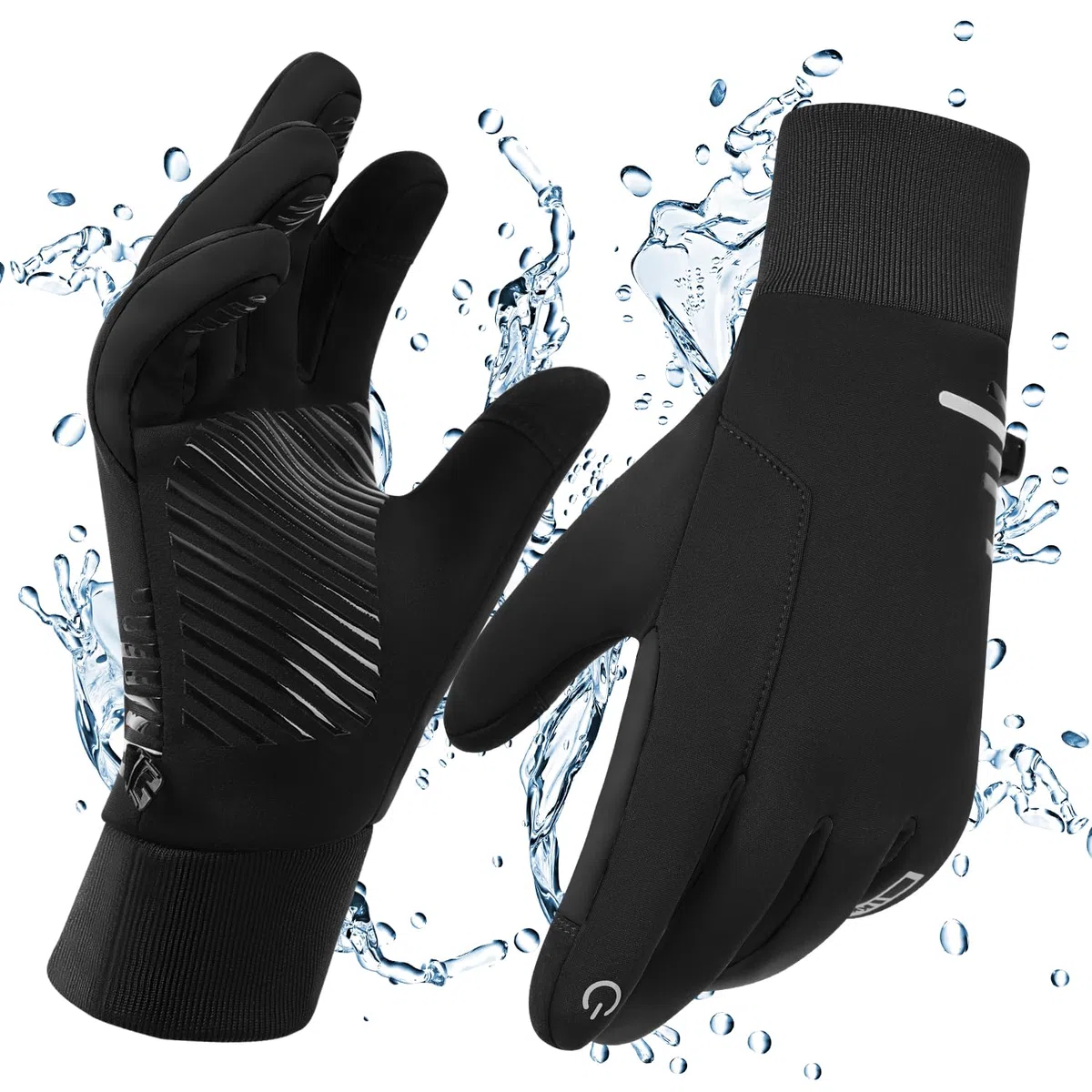 Guanti Invernali Impermeabili Uomo,Guanti Moto Invernali Donna, Fodera Soffice, Touch Screen, Silicone Antiscivolo, Guanti Termici per Sci, Bici, Corsa