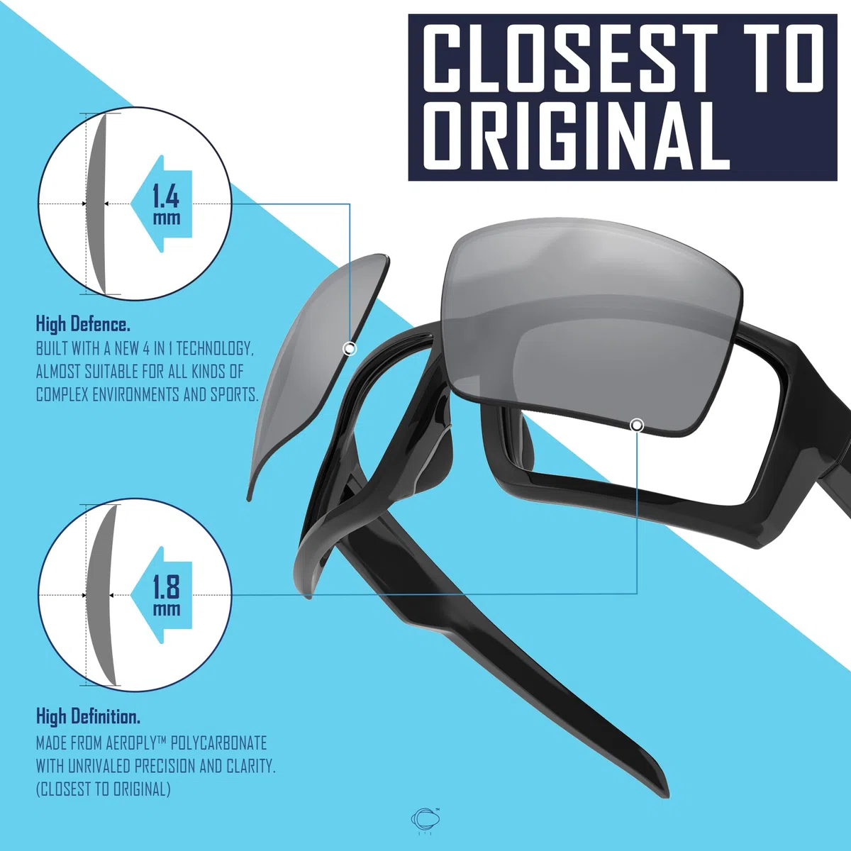 Saucer Lenti di ricambio premium per occhiali da sole Oakley Leffingwell OO9100
