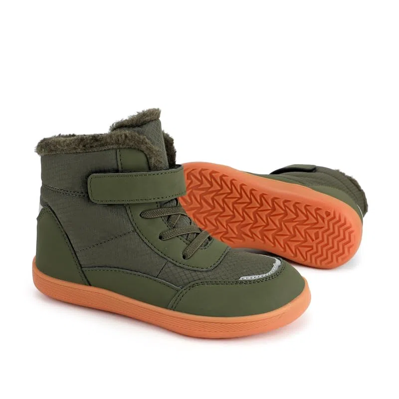 Bambini Barefoot Stivali Invernali con Imbottitura Calda,Bambini Scarpe da Escursione Comode&Antiscivolo,Mid Trekking Shoes Outdoor Unisex-Bambini e Ragazzi Gr.25-36 EU