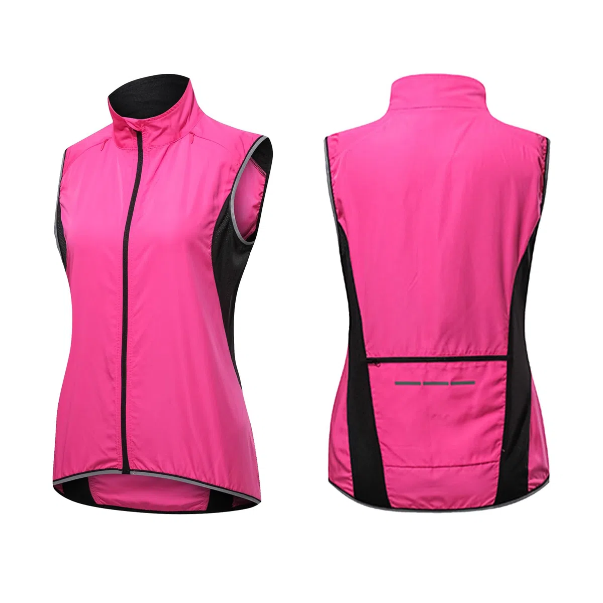 ARMAAN Gilet da Ciclismo da Donna Gilet da Corsa Leggero e Traspirante Giacca Sportiva Senza Maniche Gilet Senza Maniche Antivento Impermeabile Maglia da Ciclismo Riflettente a Prova di UV,Pink-L