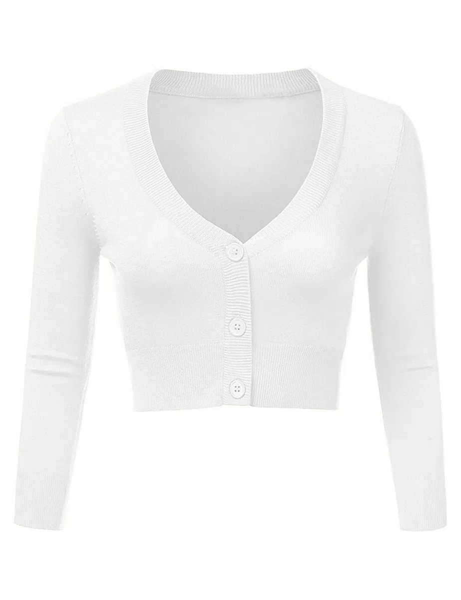 Irevial Coprispalle Donna Elegante Bolero Donna Lavorato a Maglia Cardigan Corto con Scollo A V, A Maniche Lungo,Giacca con Bottoni Maglione per Abito