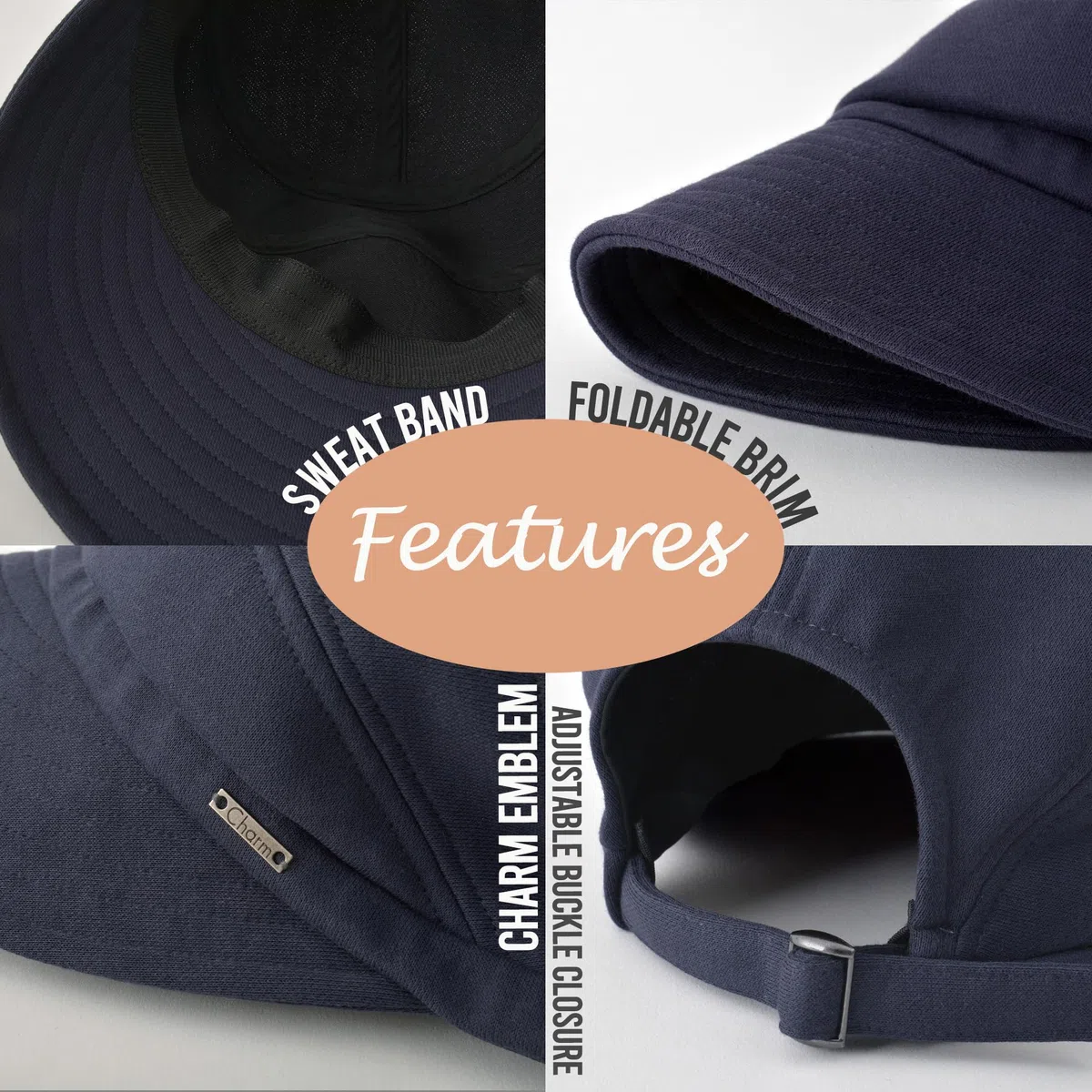 CHARM Cappello Cotone Donna con Visiera - Berretto Cappello da Sole Protezione UV Cappelli Visiera Estate Invernale