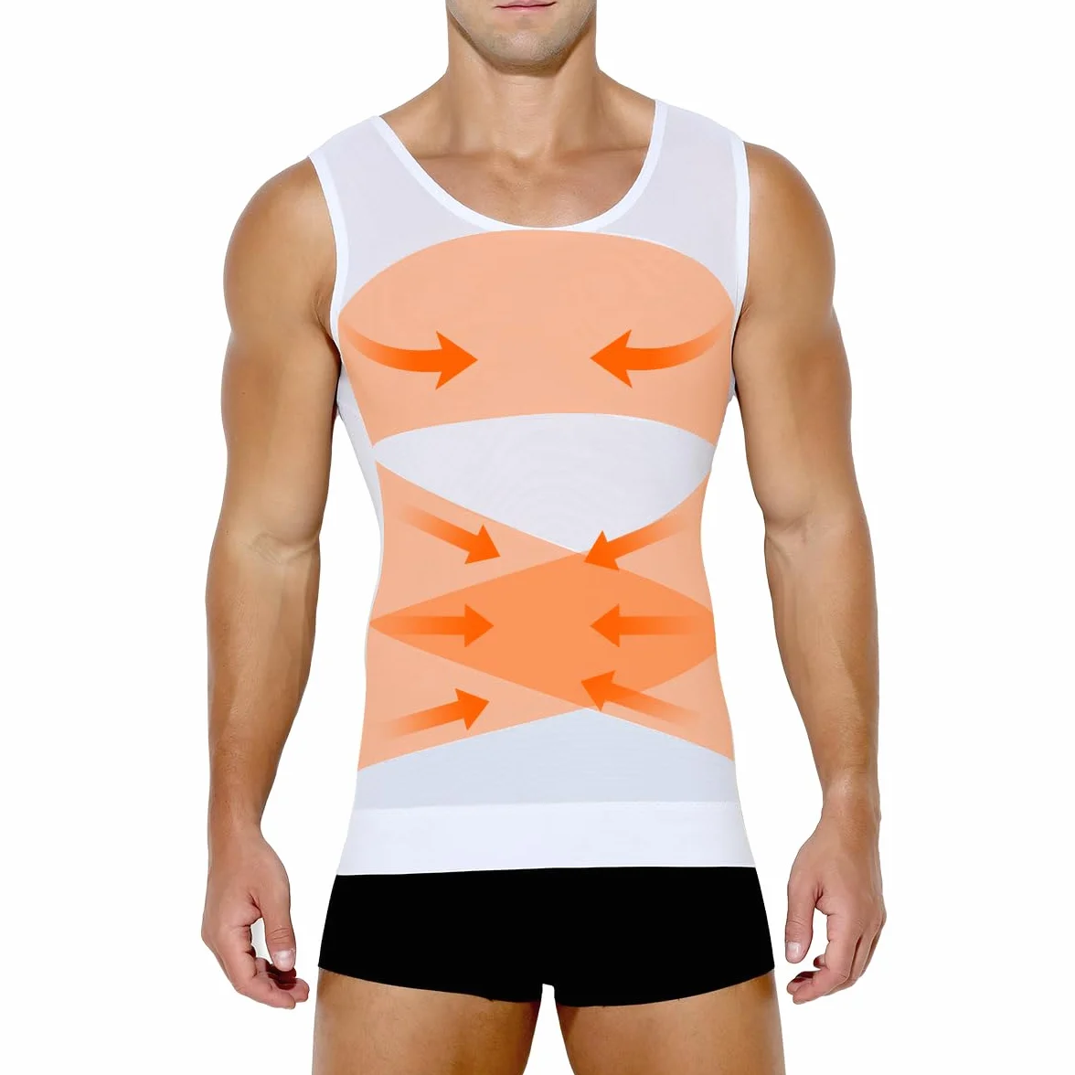 Casey Kevin Compressione Uomo Shapewear Canotta Contenitiva Snellente Intimo Modellante Dimagrante Fascia Pancia Sportivo Fitness Canottiera Canottiere Intimo Elasticizzato