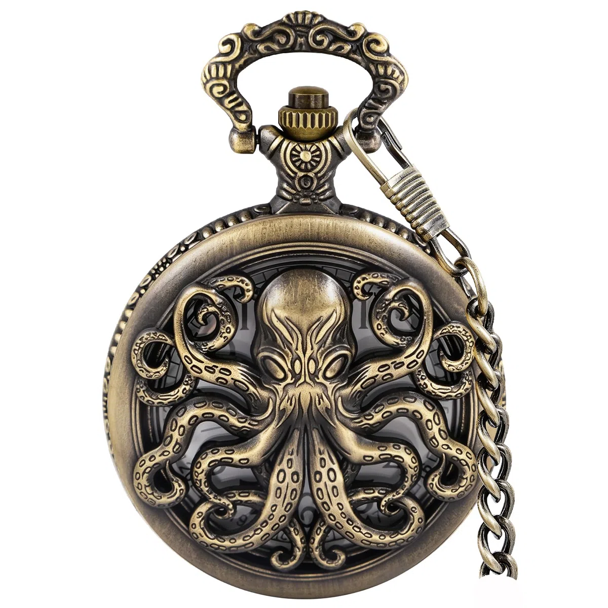 Van Gogh Starry Night Moon Hollow Cassa Argento Quarzo Numeri Romani Orologio da Tasca Regalo di Natale per Uomini Donne (con Borsa Regalo)