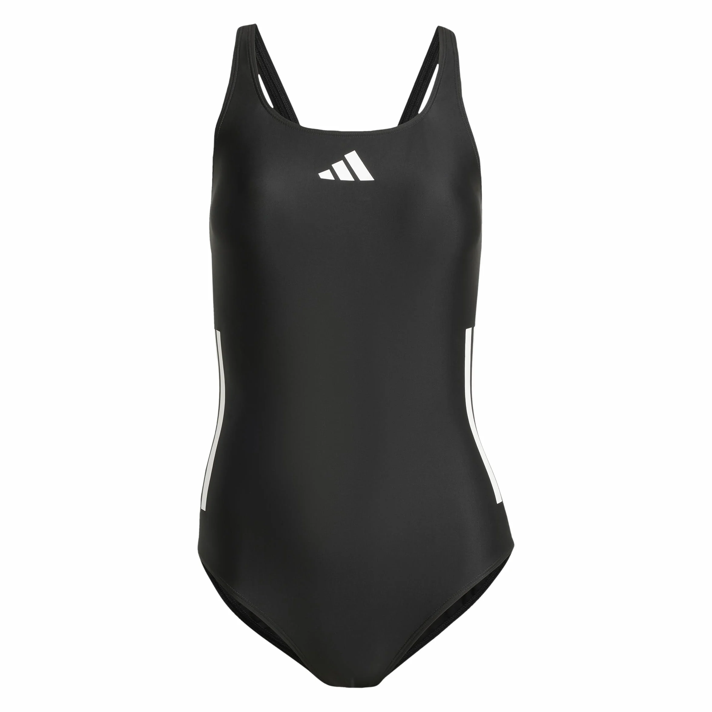 Adidas Donna 3 Stripes C-Back Swimsuit, Black/White, 40