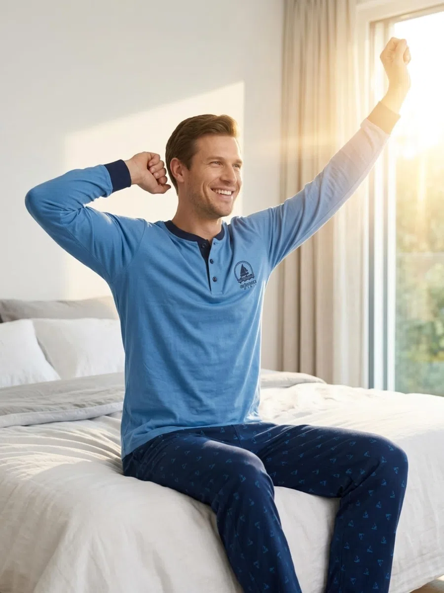 o-day Defonseca Pigiama Uomo Cotone Leggero Lungo Primaverile M-XXL