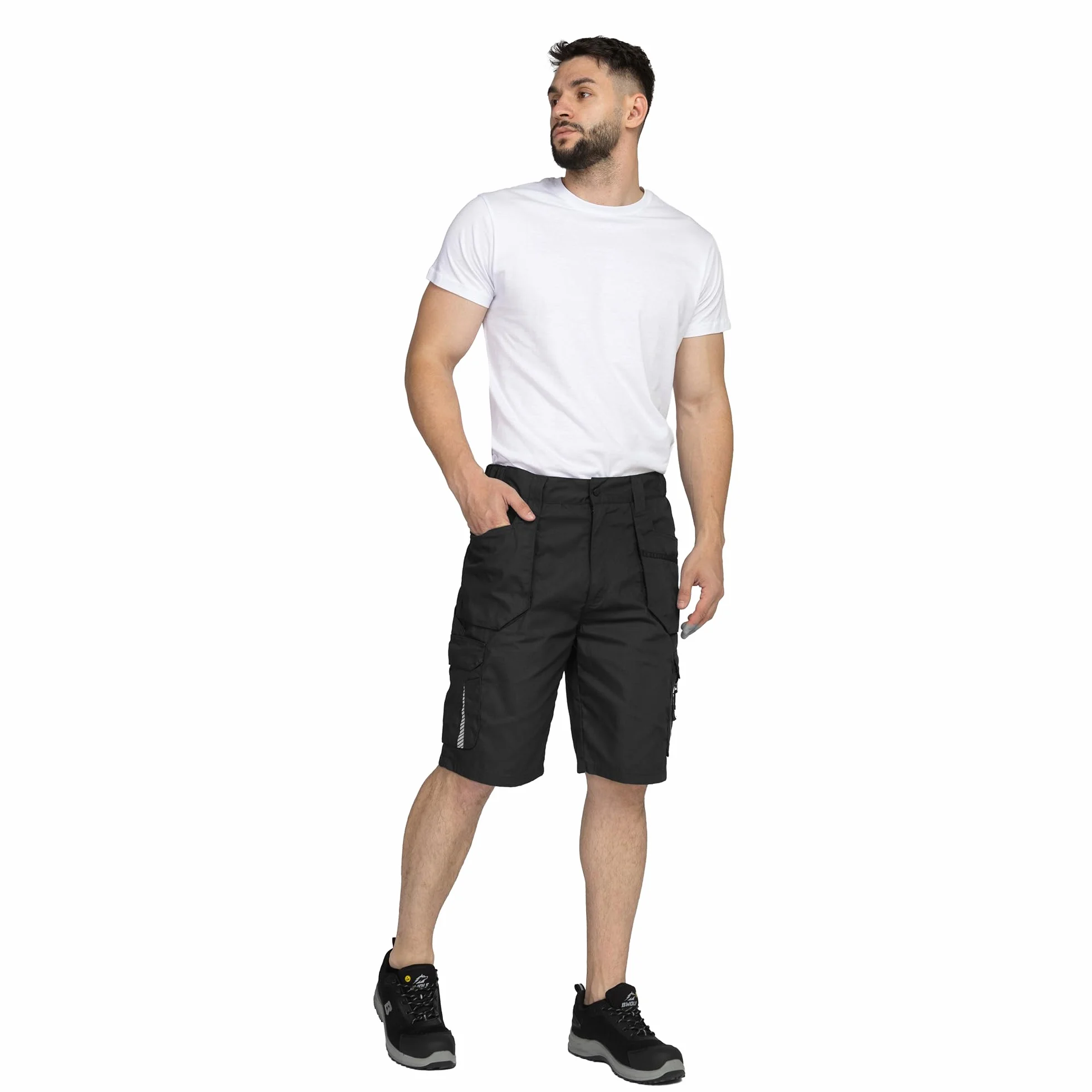 BWOLF Drift - Pantaloni da lavoro da uomo, corti da lavoro, in tessuto ripstop con molte tasche
