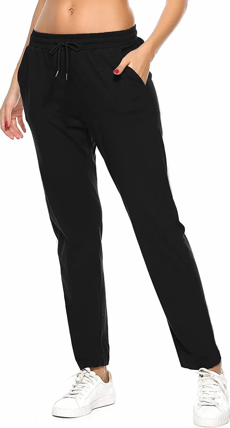 FGFD&OU Pantaloni Donna Cotone Pantaloni Sportivi Joggers Elasticizzato Pantaloni da Tuta Donna per Jogging Fitness Sport Yoga Pantaloni Lunghi per Estivi e Inverno