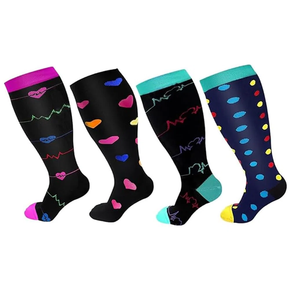 2XL-4XL Calze Compressione,Calze a Compressione da Donna,Calze a Compressione,Calzini sportivi,Calzini di compressione al ginocchio