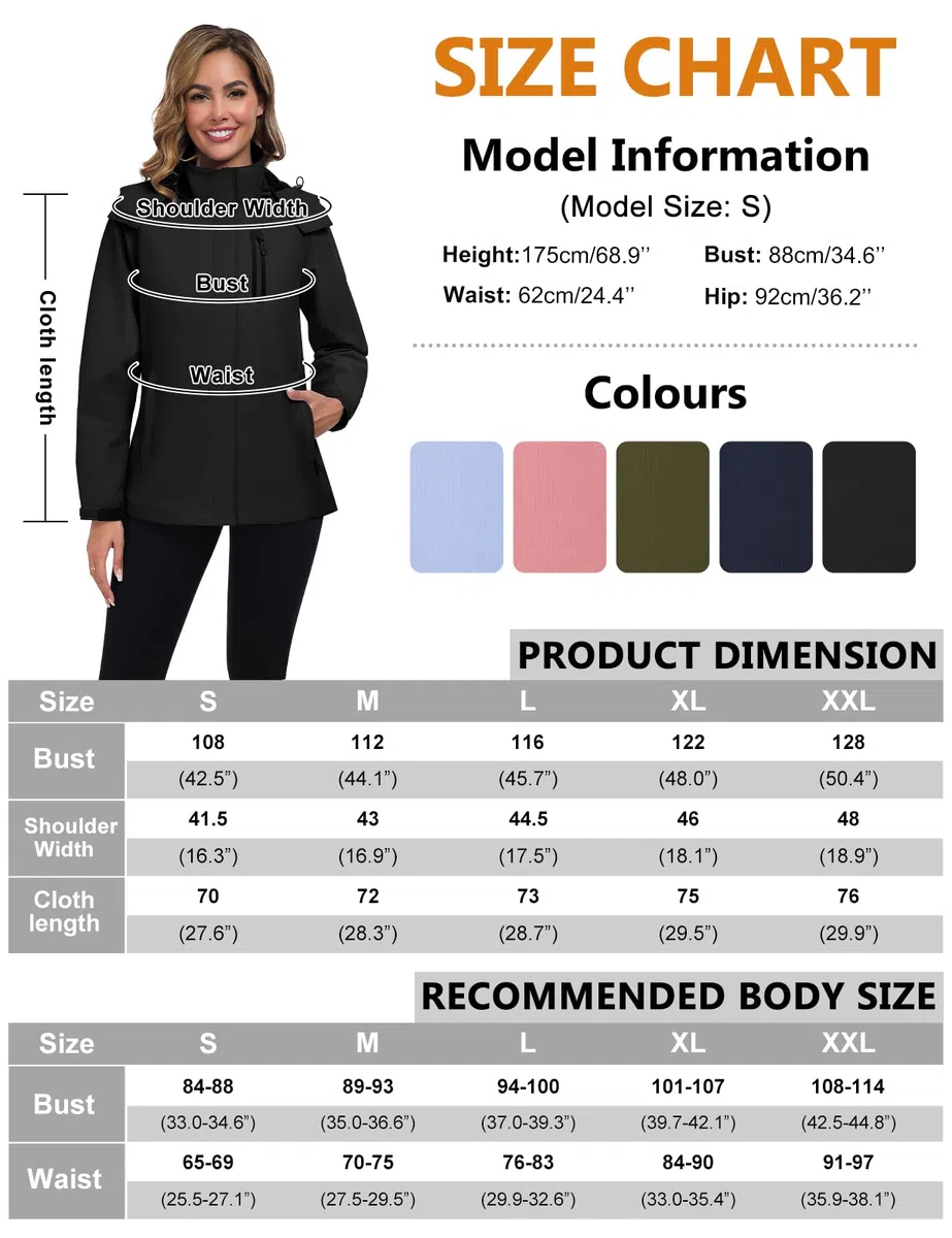 UMIPUBO Donna Giacca Impermeabile Antipioggia Softshell Giubbino Antivento Sportiva Traspirante Leggero Trekking Cappuccio Autunnale Trench Giacchetto
