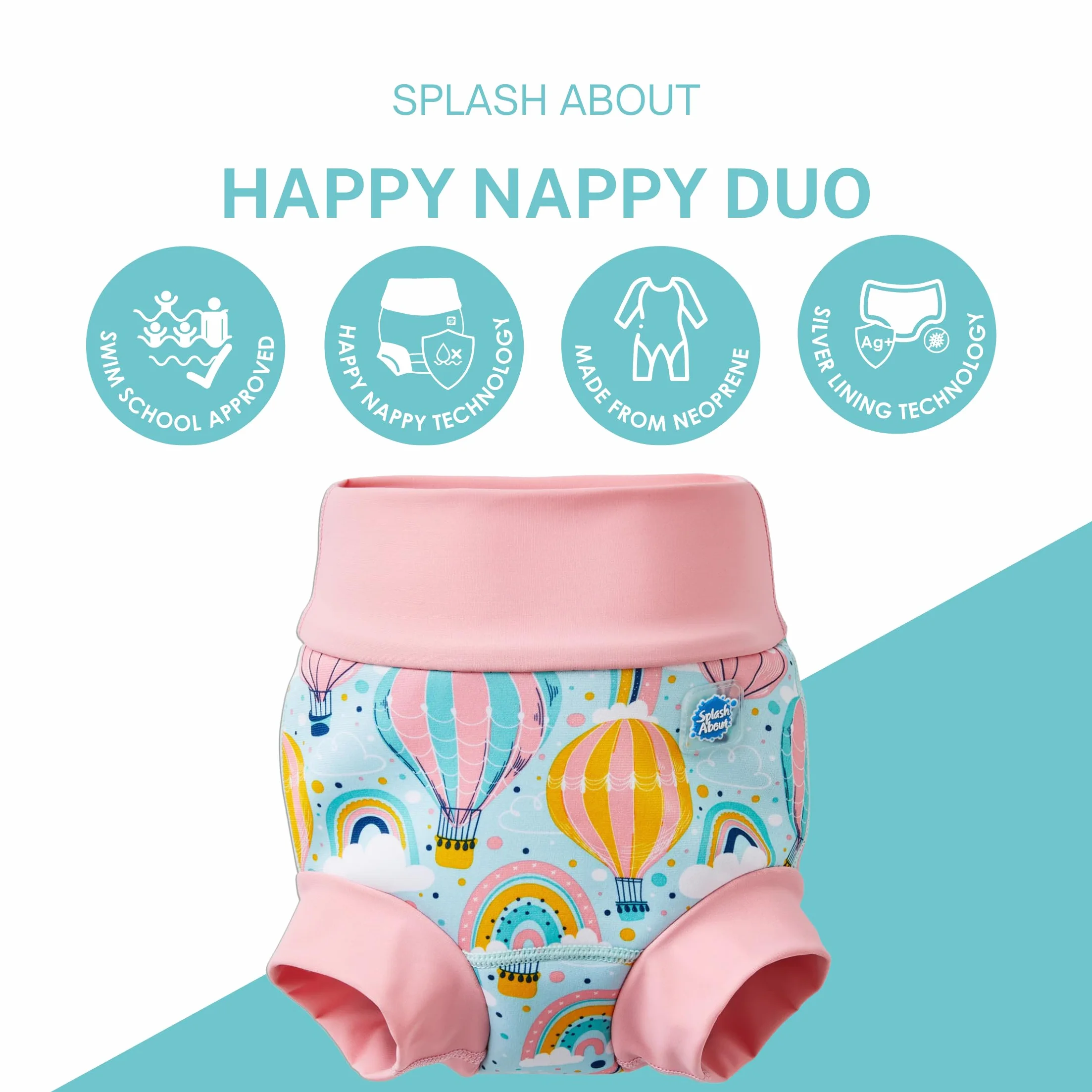 Splash About Happy Nappy Duo, pannolino da nuoto, Up & Away