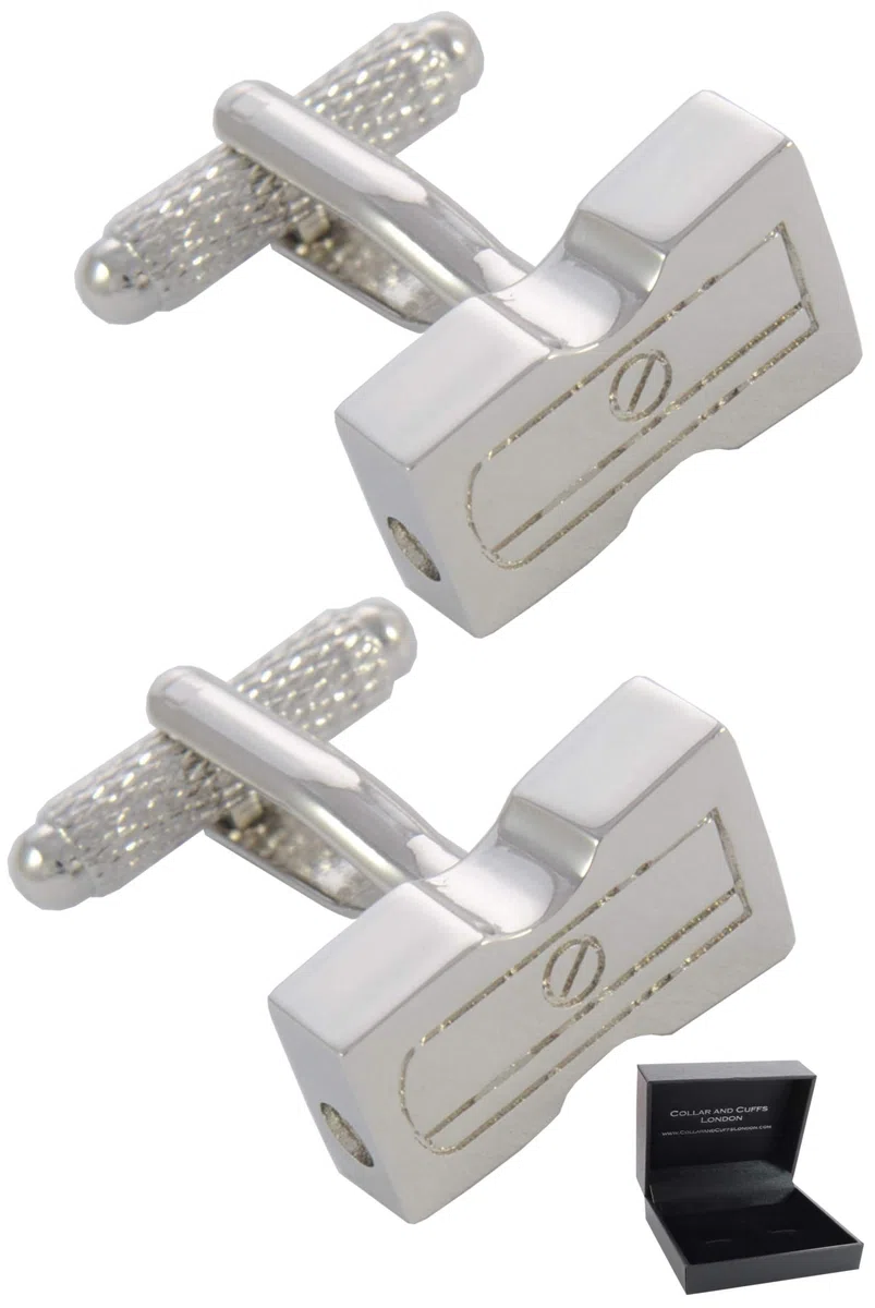 Cufflinks for Men + Presentation Box - Teacher Gifts - Novelty Metal Designer Fun Cufflinks - Solid Brass Metal - One Pair