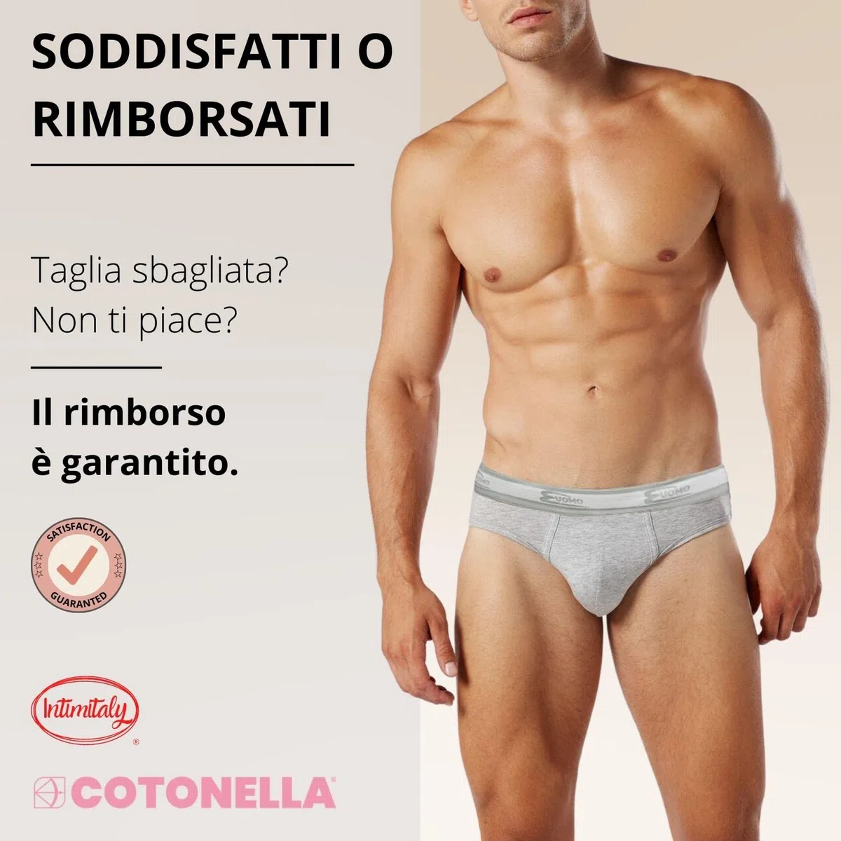 Cotonella Slip Uomo Cotone Elasticizzato Pacco da 4 Bielastico Mutande Uomo Cotone Intimo Mutande Uomo Colorate alla Moda Bianchi Neri Grigio