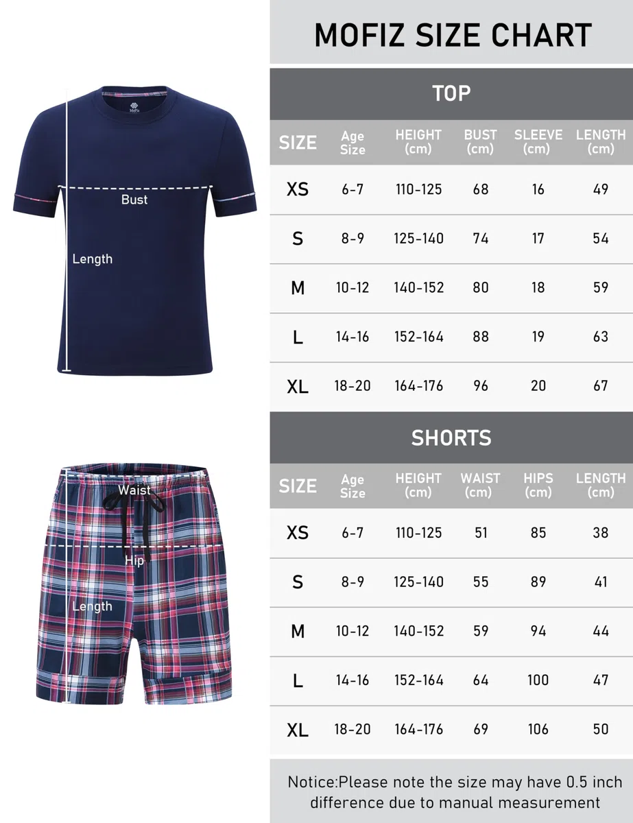 MoFiz Pigiama Ragazzo Corto Morbido Set di Pigiami Due Pezzii Bambino Manica Corta Notte Maglie Pigiama e Pantaloncini
