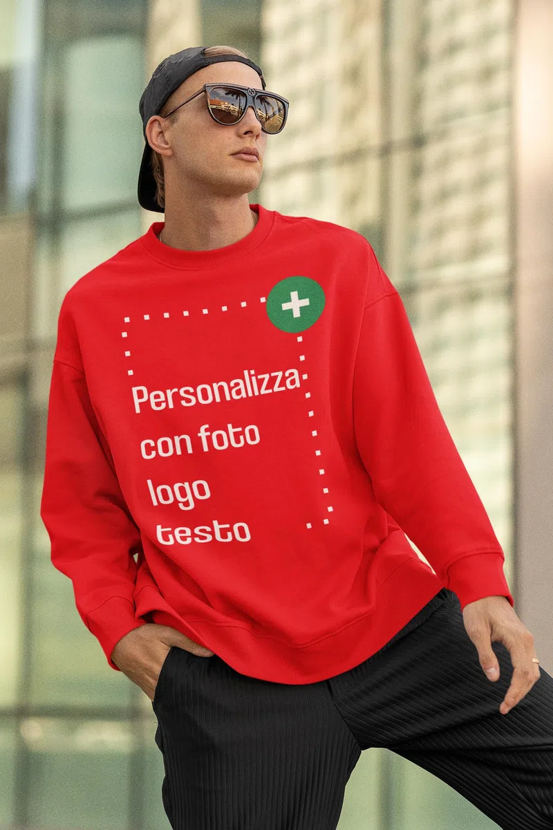 Colorfamily Felpa Personalizzata Girocollo Uomo Donna con Nome e Foto, Personalizzata con Logo o Testo, Idea Regalo, Stampa di Alta qualità
