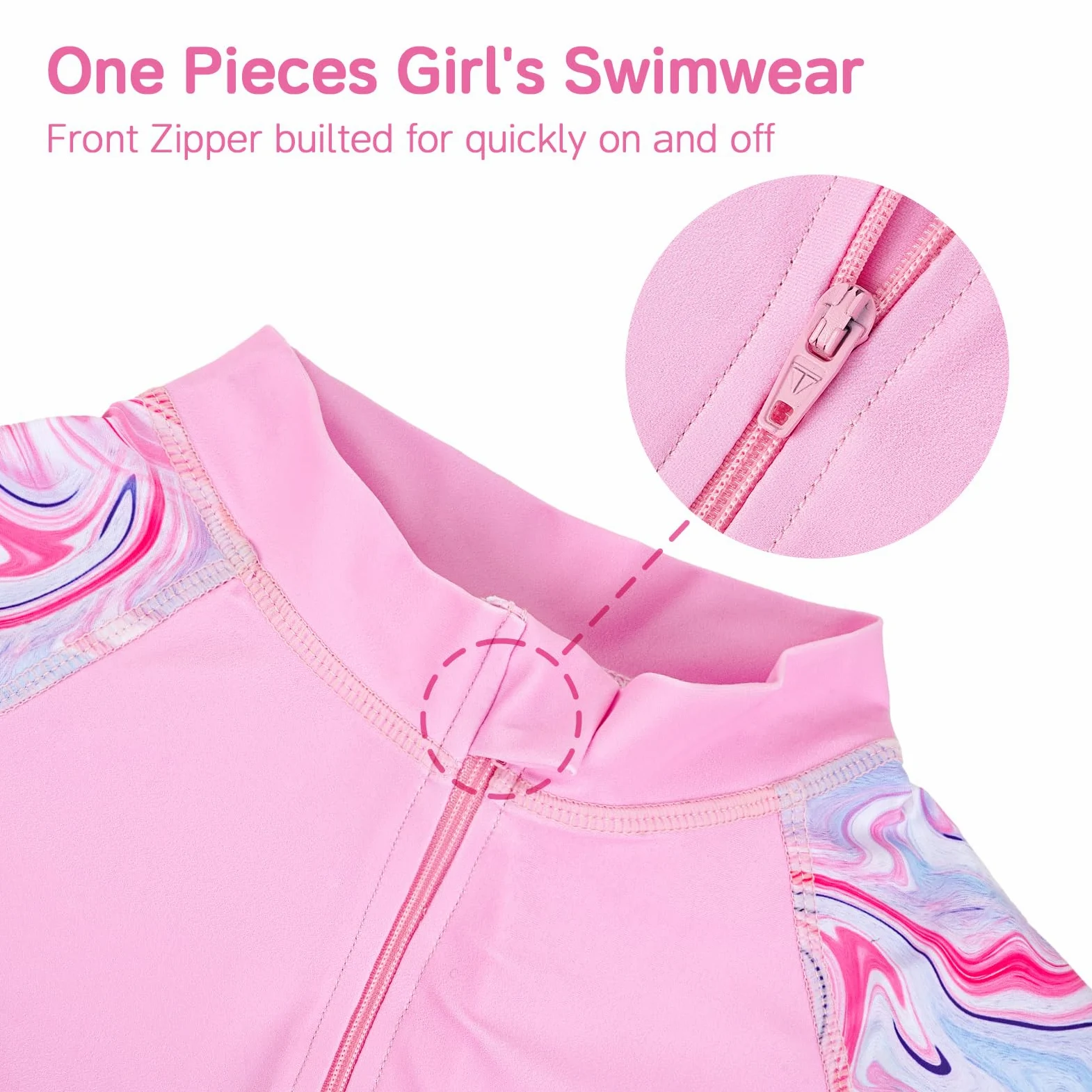 WYTbaby Costume da bagno intero da ragazza, a maniche lunghe, anti-UV, con stampa in tessuto, per bambini, da 4 a 9 anni
