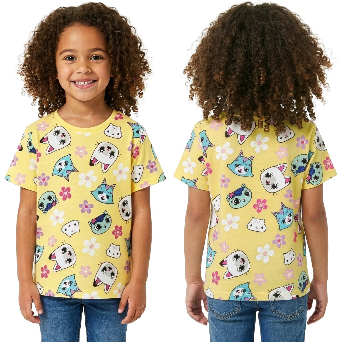 Gabby’s Dollhouse Confezione da 3 Tshirt Bambino, T Shirt Ragazza a Maniche Corte, Magliette Bambina Gabby e Gatti