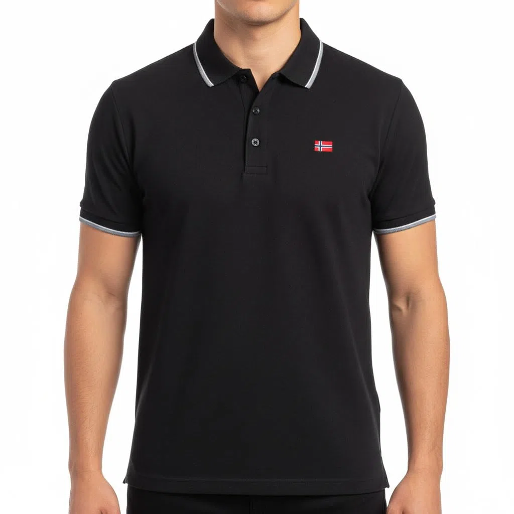 Polo Uomo 100% Cotone Piquet, Maglia Maniche Corte con Colletto e Bottoni, Polo Uomo Casual Elegante per Tempo Libero e Ufficio, Vestibilità Confortevole con Logo Ricamato Lato Cuore