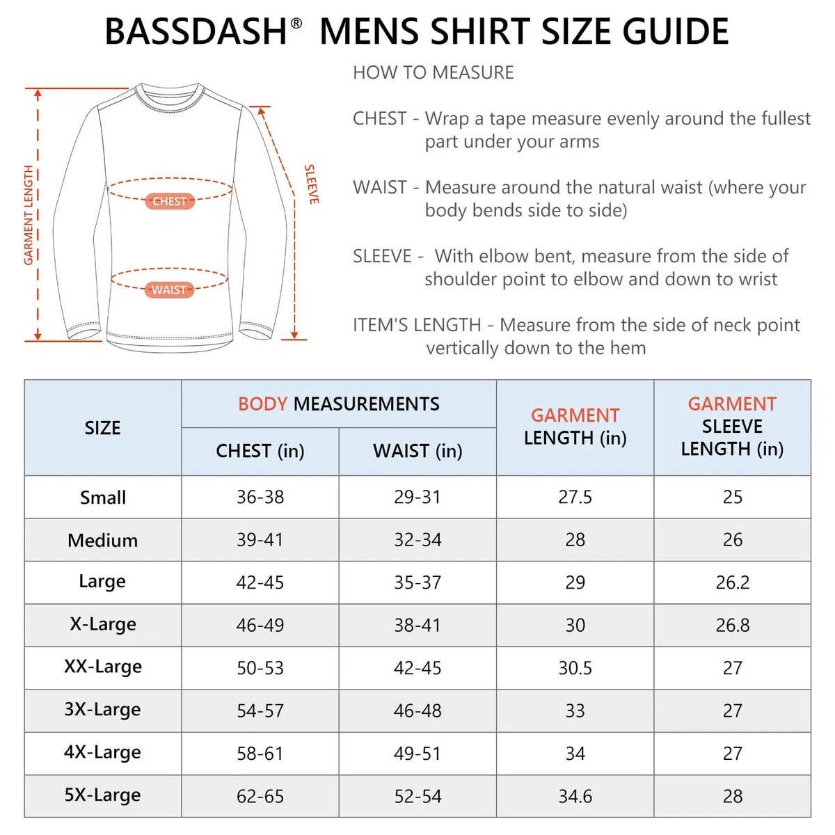 Bassdash Maglietta Uomo a Maniche Lunga UPF 50+ Protezione Solare e Asciugatura Rapida FS31M