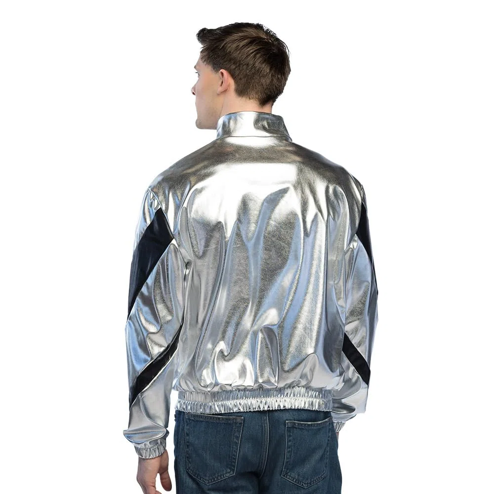 Boland - Giacca effetto metallizzato, giacca da allenamento per donna e uomo in stile retrò, costume di gruppo per feste a tema, carnevale