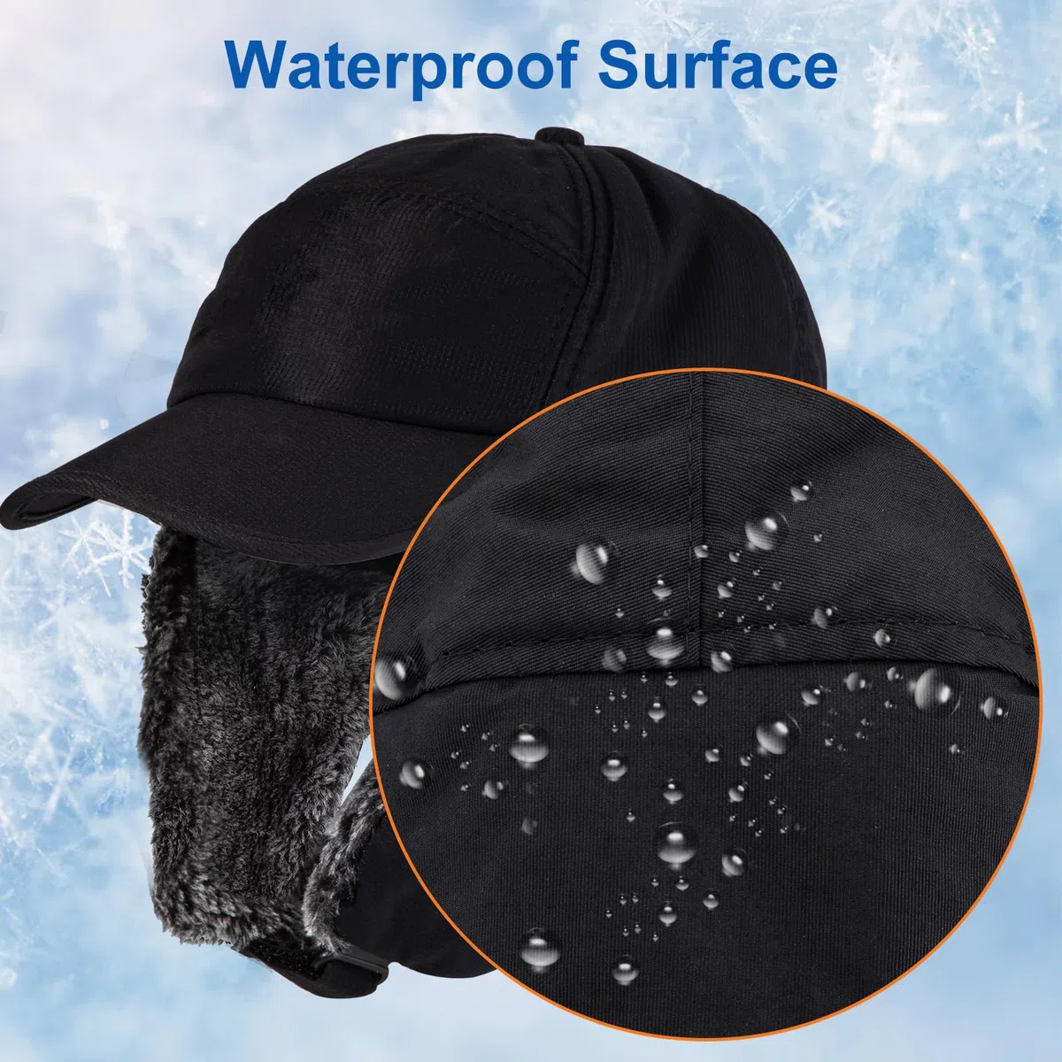 NONMON Cappello Aviatore Invernale Unisex, Uomo Donna Cappellino Bomber Caldo Ushanka Russo Trooper Trapper con Maschera e Orecchie, Impermeabile Antivento Berretto da Baseball per Ski Ciclismo