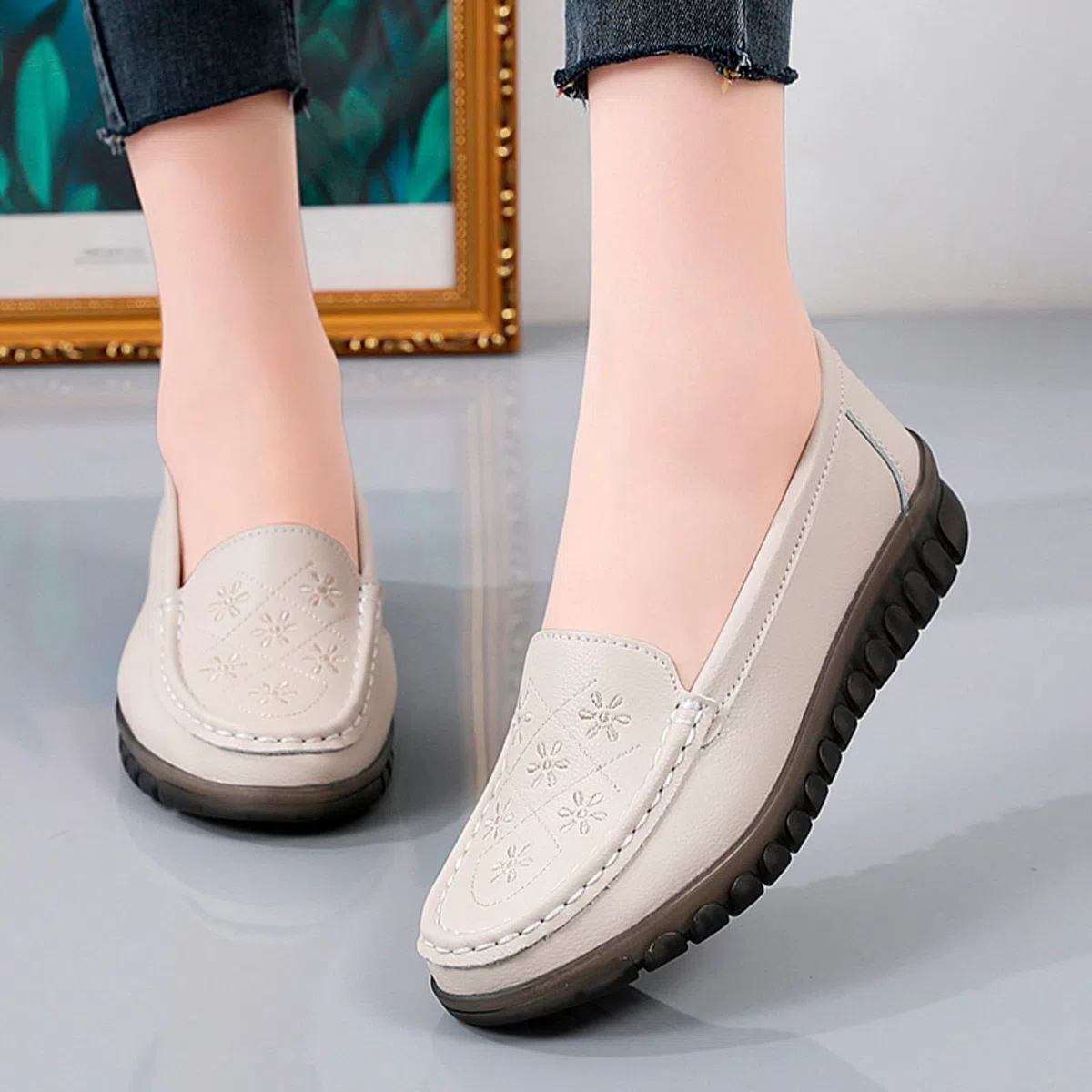 Scarpe da vela da donna, comode, scarpe da barca da donna, con suola morbida, slip-on per il tempo libero, scarpe basse, casual, traspiranti, scarpe da trekking classiche, piatte