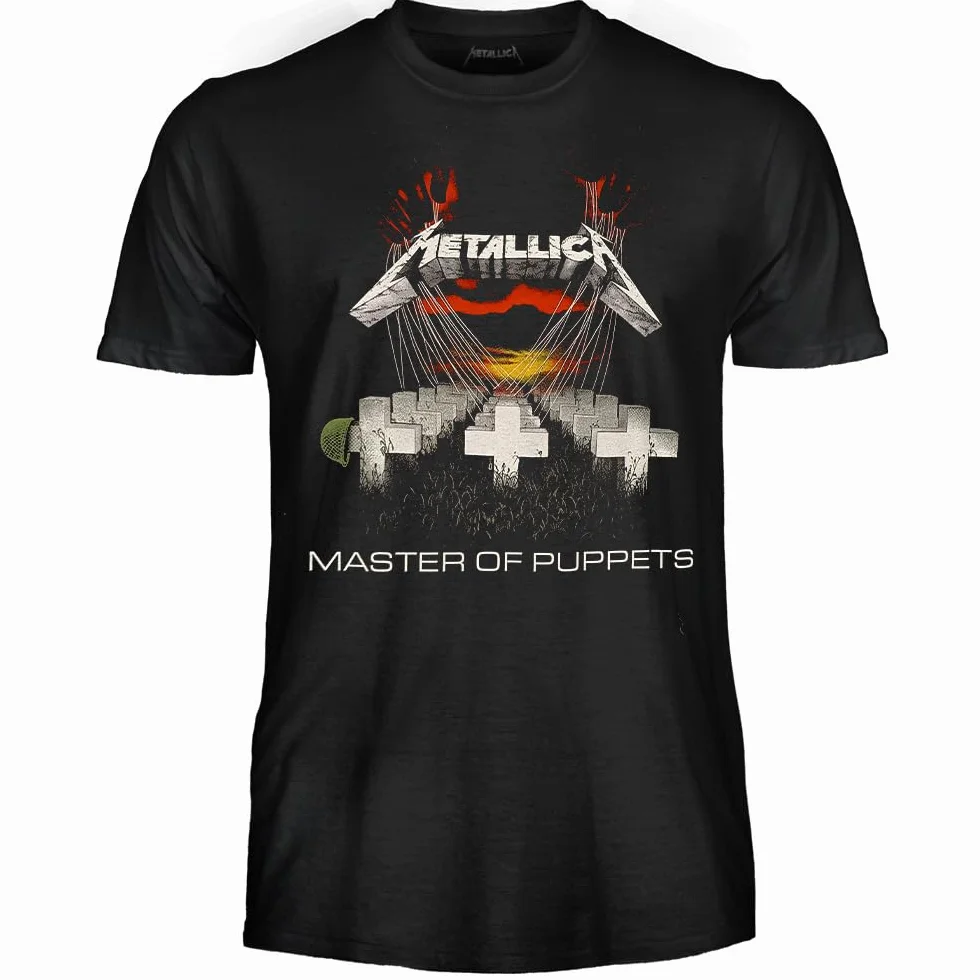 Metallica T-Shirt Master of Puppets. Maglietta Rock Ufficiale. Band Heavy Metal. Maglia Unisex Adulto Ragazzo.