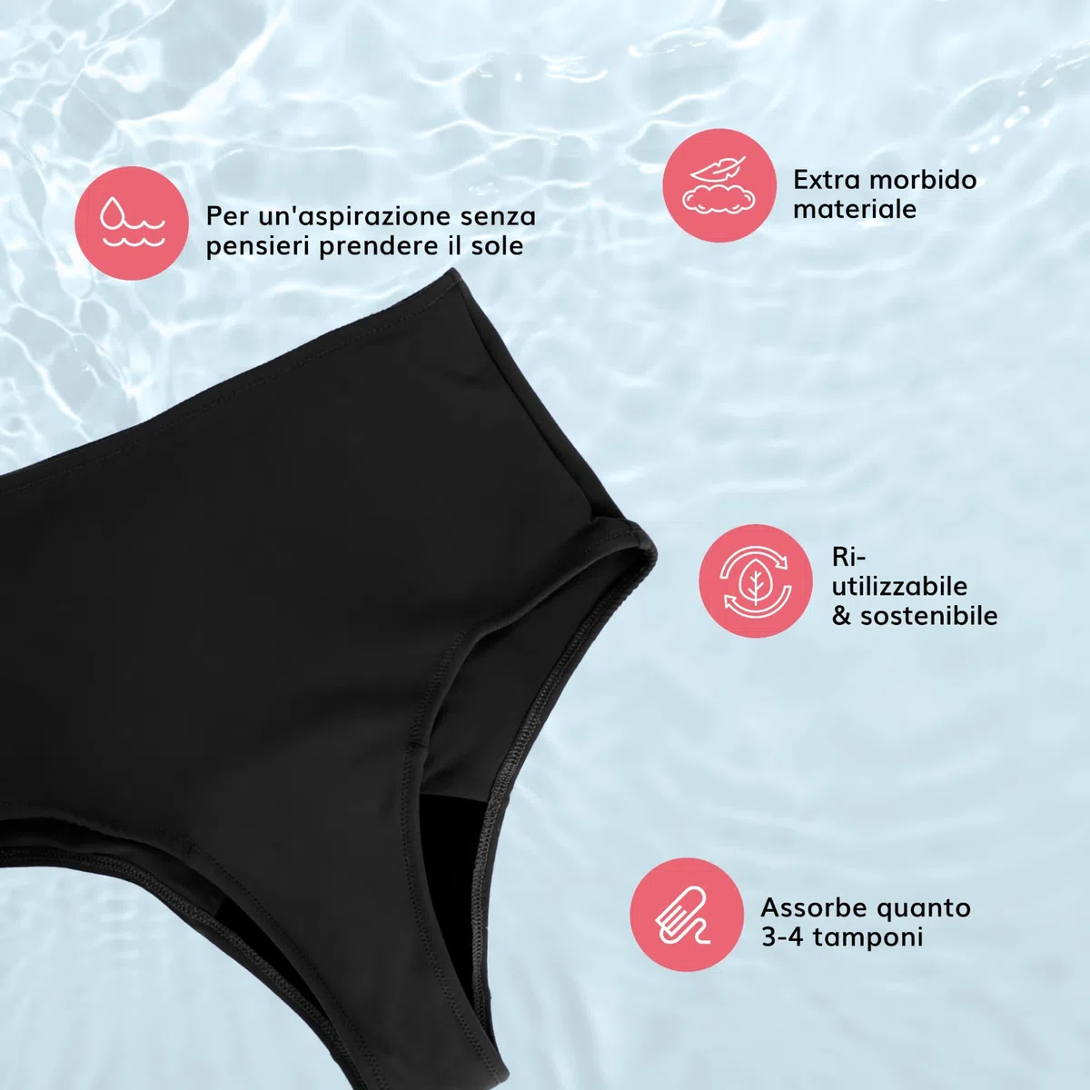 MYLILY Bikini Donna Mestruale | Costume Vita Alta | Slip da Bagno Donna | Costumi a Vita Alta | Slip del Bikini del Periodo