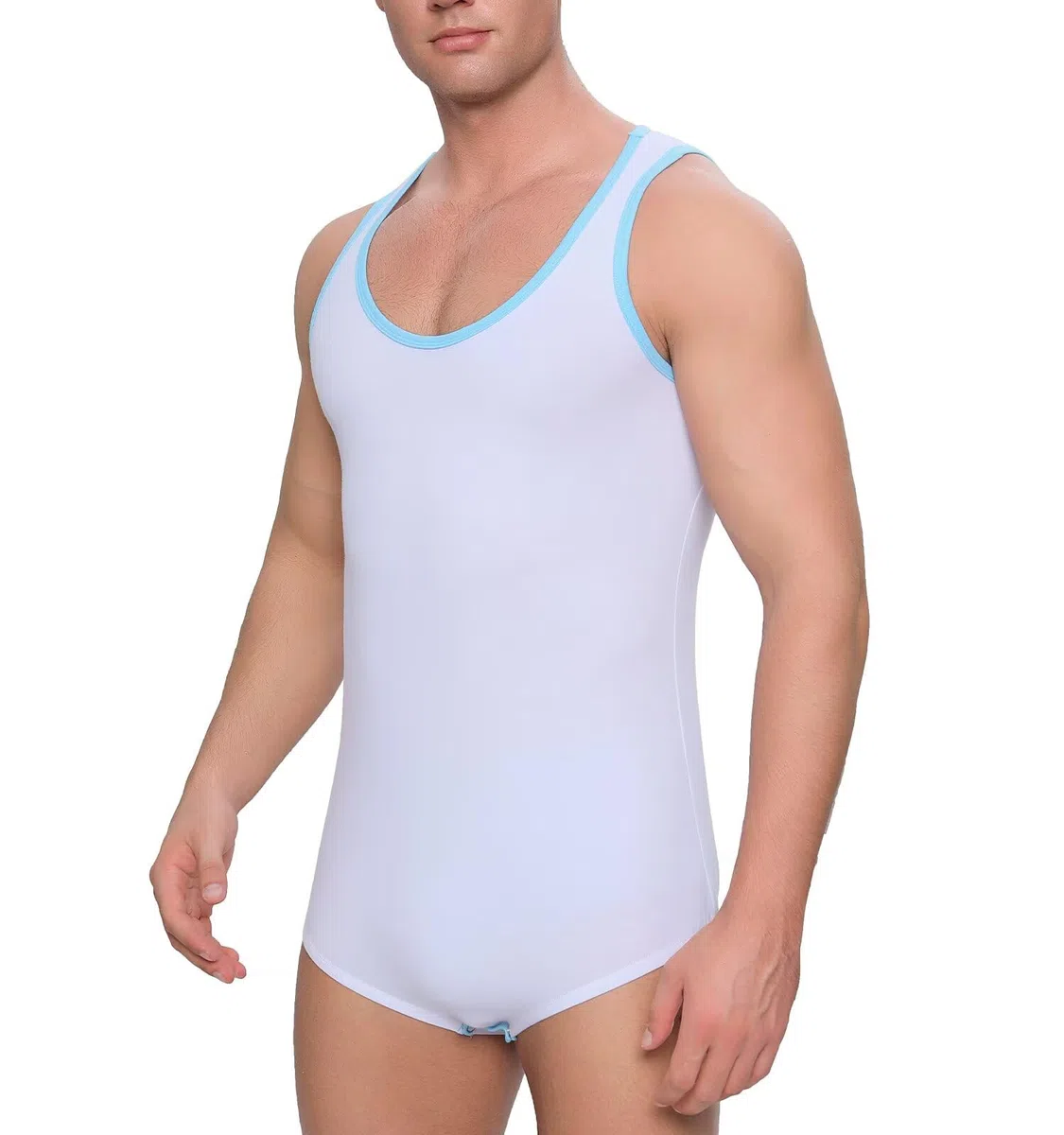 Landofgenie One Piece Pigiama Uomini Senza Maniche Gilet Cotone Onesie Romper per Adulti