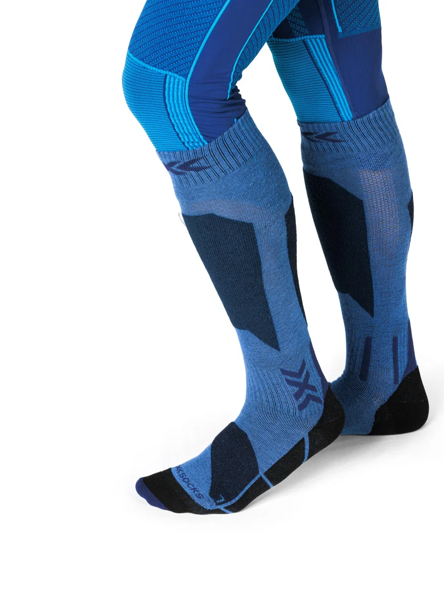 X-Socks Ski Discover OTC – Calze da Sci ad Alte Prestazioni per Comfort e Supporto, O-Ring Bandage per Stabilità – Ideale per Sci, Snowboard e Sport Invernali - Viola profondo/Sabbia chiaro, 45-47