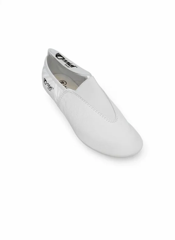 Anniel 2024 - Scarpe Ginnastica Artistica in Pelle con Suola in Gomma 100% Made in Italy (42, Bianco)