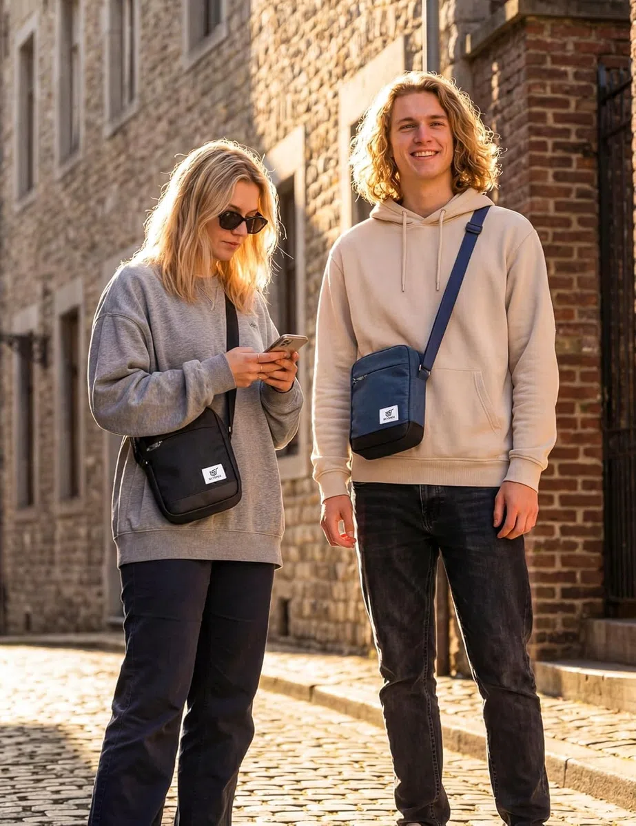 SKYSPER URBANX3 Borsello Tracolla Uomo Piccolo - Antiscippo, Borsa Messenger
