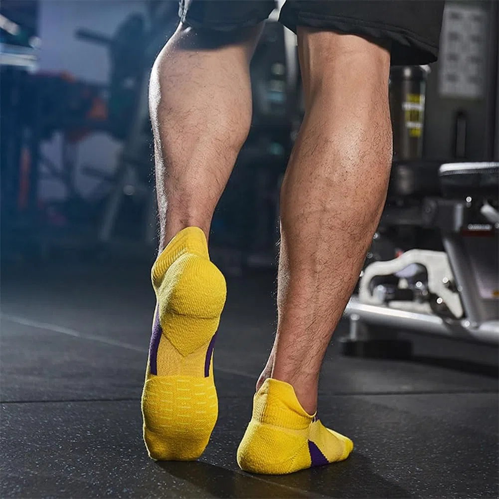 Hywell - 7 paia di calzini sportivi da uomo, spessi e imbottiti, alla caviglia, con supporto per arco plantare