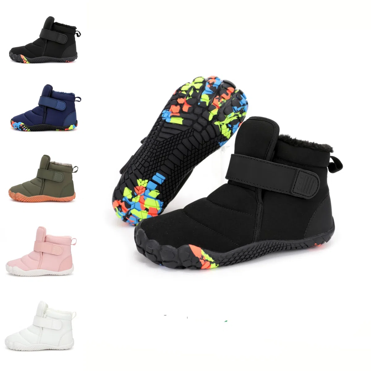 Scarpe invernali per bambini a piedi nudi,Ragazzi Ragazze Mid Trekking Shoes Outdoor con Zero Drop Soles e Wide Toe Box Gr.25-36