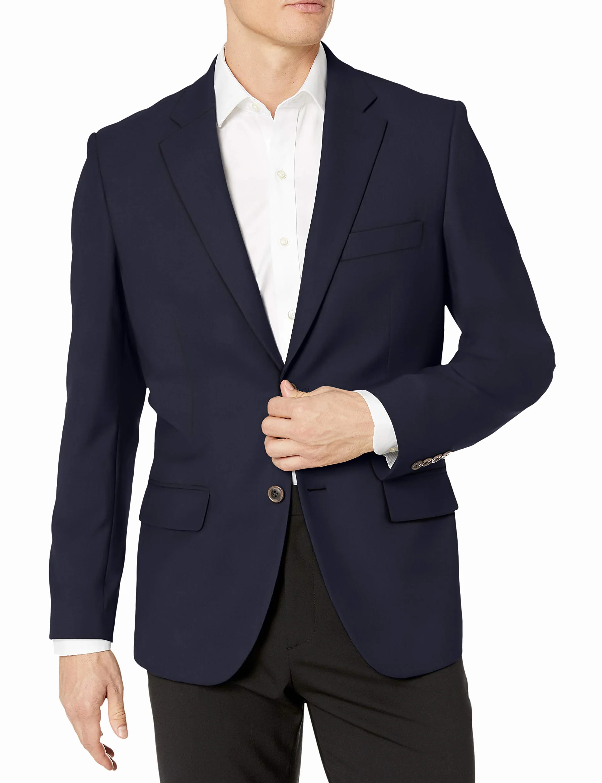 Amazon Essentials Blazer Casual Elegante Elasticizzato a Maniche Lunghe dal Taglio Classico con Bottoni sul Davanti Uomo