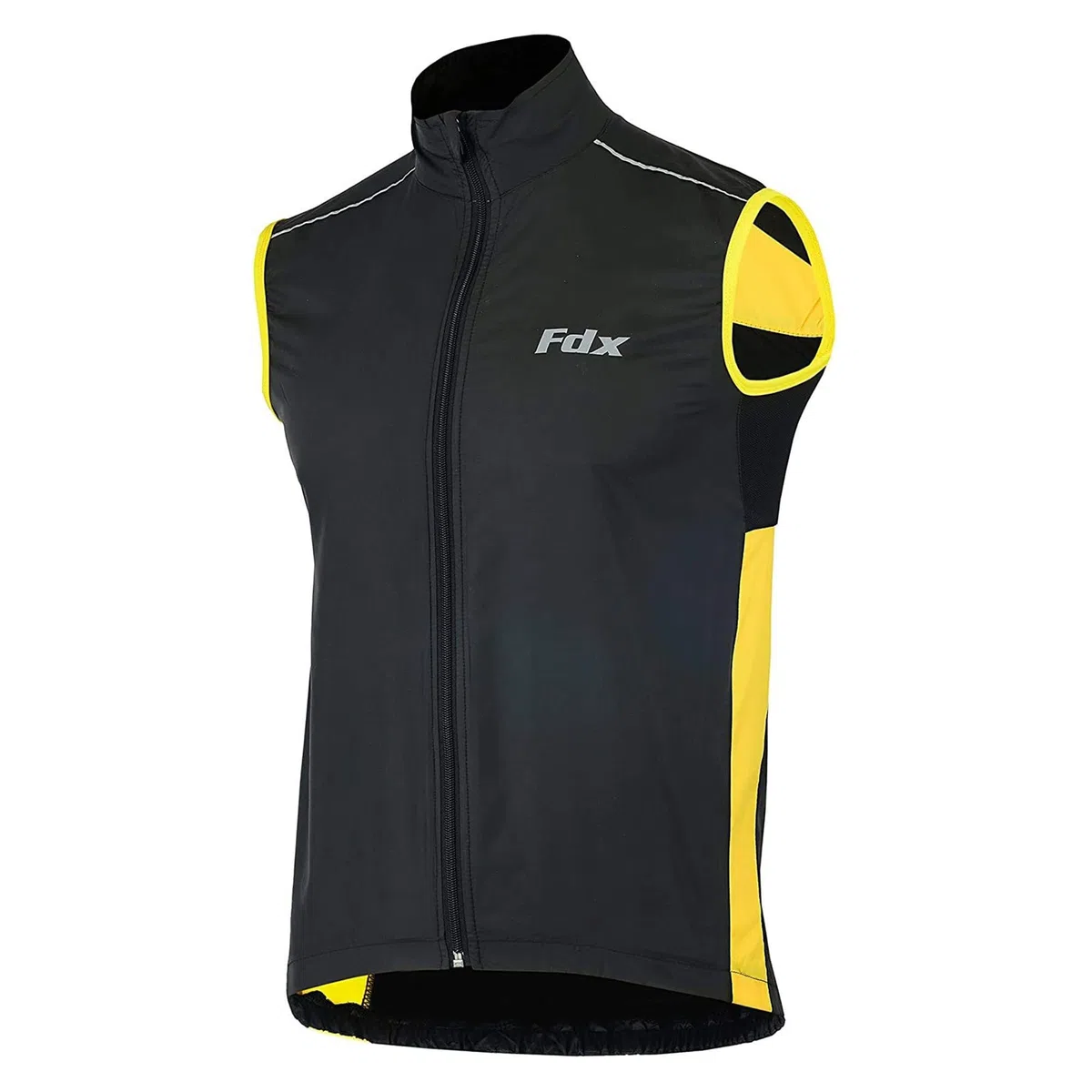 FDX Gilet ciclismo uomo leggero, traspirante, senza maniche, riflettente, antivento e idrorepellente, ideale per bici, corsa, MTB, escursionismo e fitness