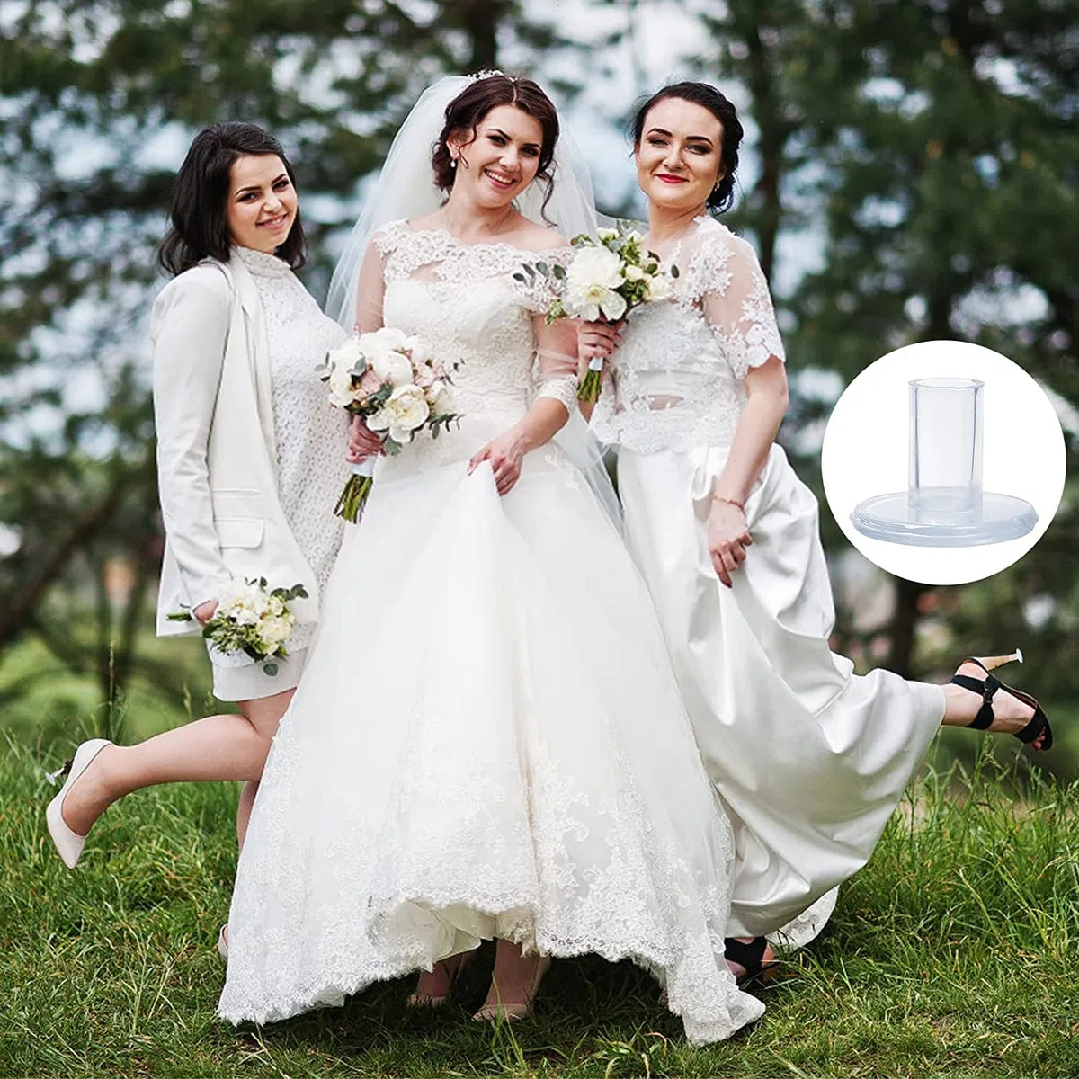 MEISO 20 Paia Salvatacchi Proteggi Tacchi Donna, Salvatacchi Matrimonio, 4 Dimensioni Salvatacco, Proteggi Scarpe Tacco a Spillo Erba, per Matrimoni, Attività All'aperto （Trasparente）
