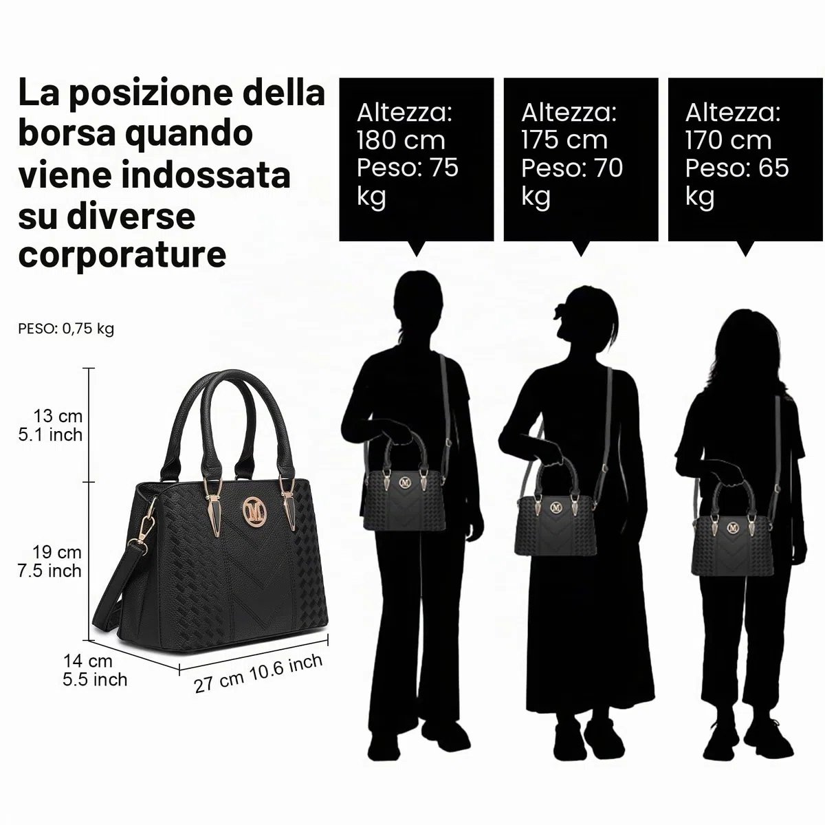 Miss Lulu Borsa Mano Donna Elegante, Borse Università Tracolla Regolabile, PU Pelle Impermeabile, Molte Tasche Scomparti, Tote Bag Borsetta Grande Lavoro